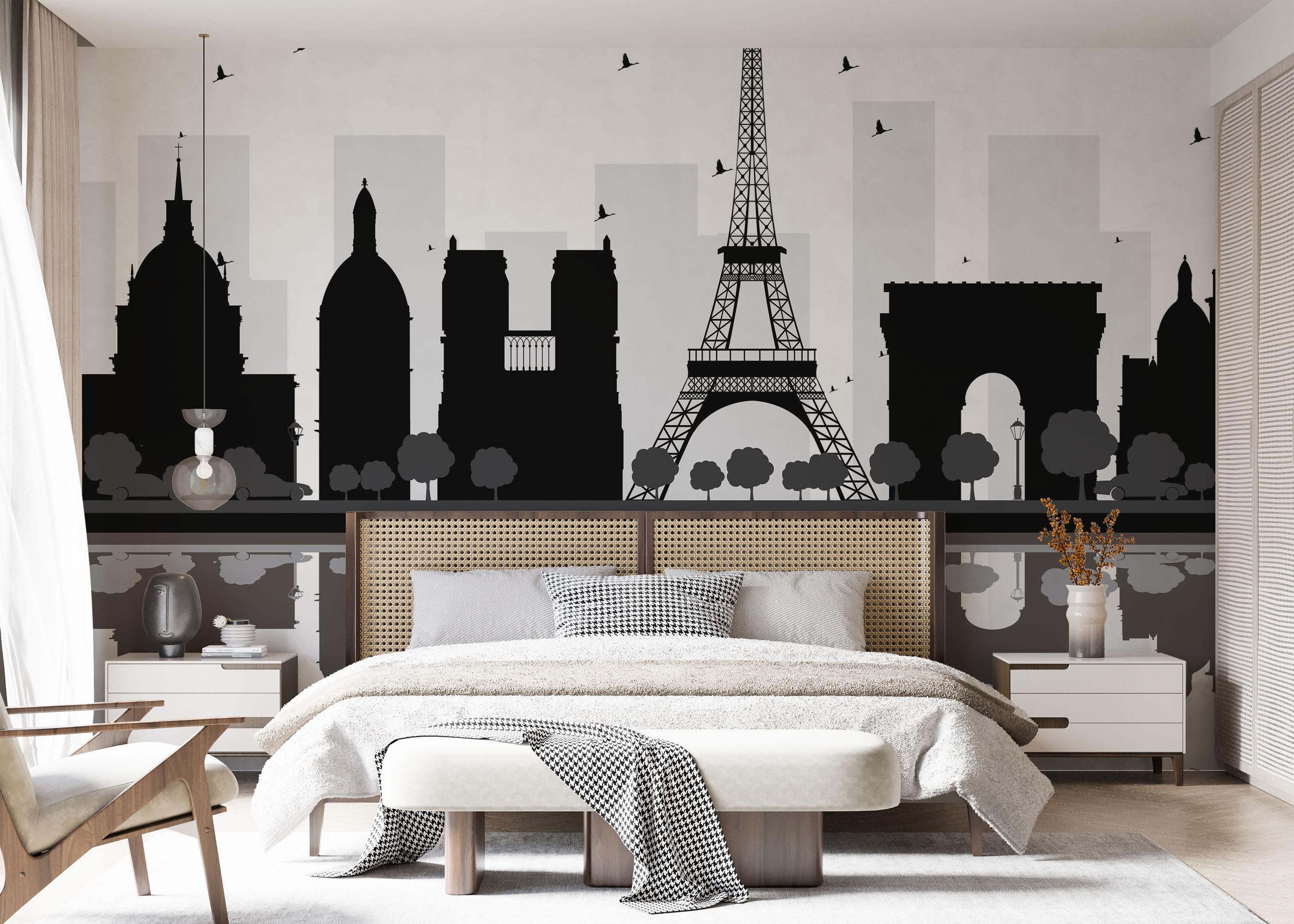 Fototapete Paris Silhouette mockup 7