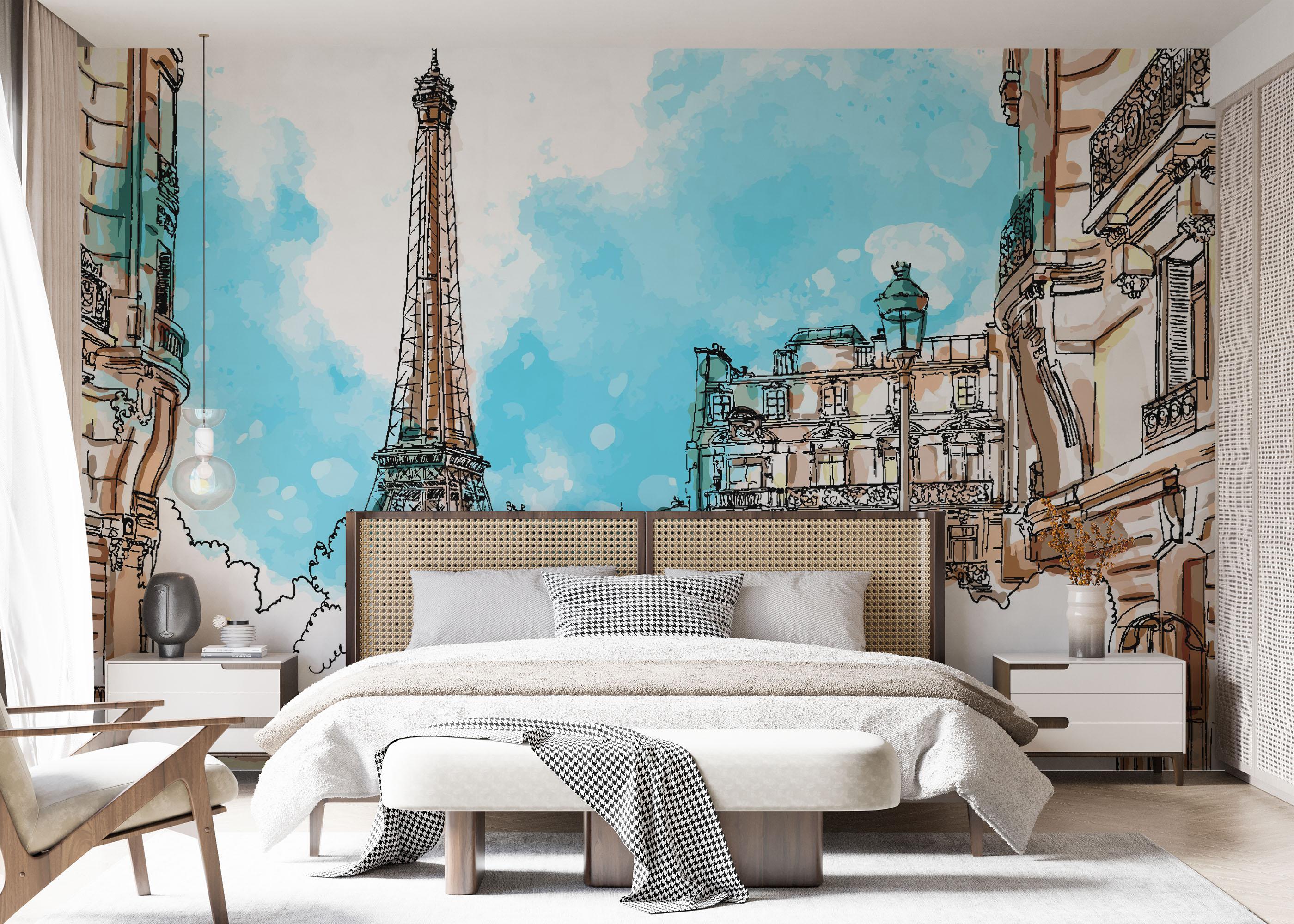Fototapete Paris Vibe Drawing mockup 7