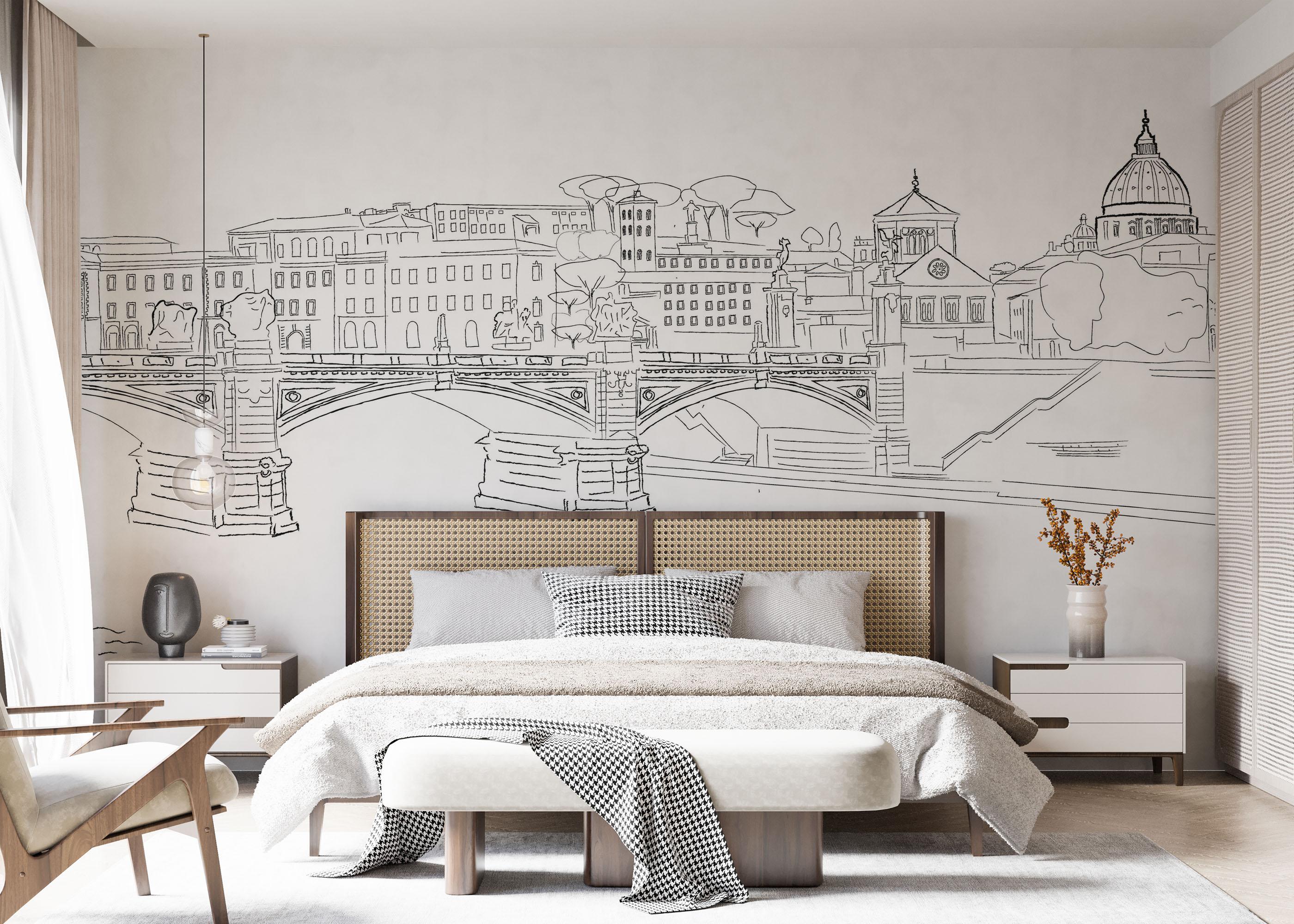 Fototapete Sketch France mockup 7