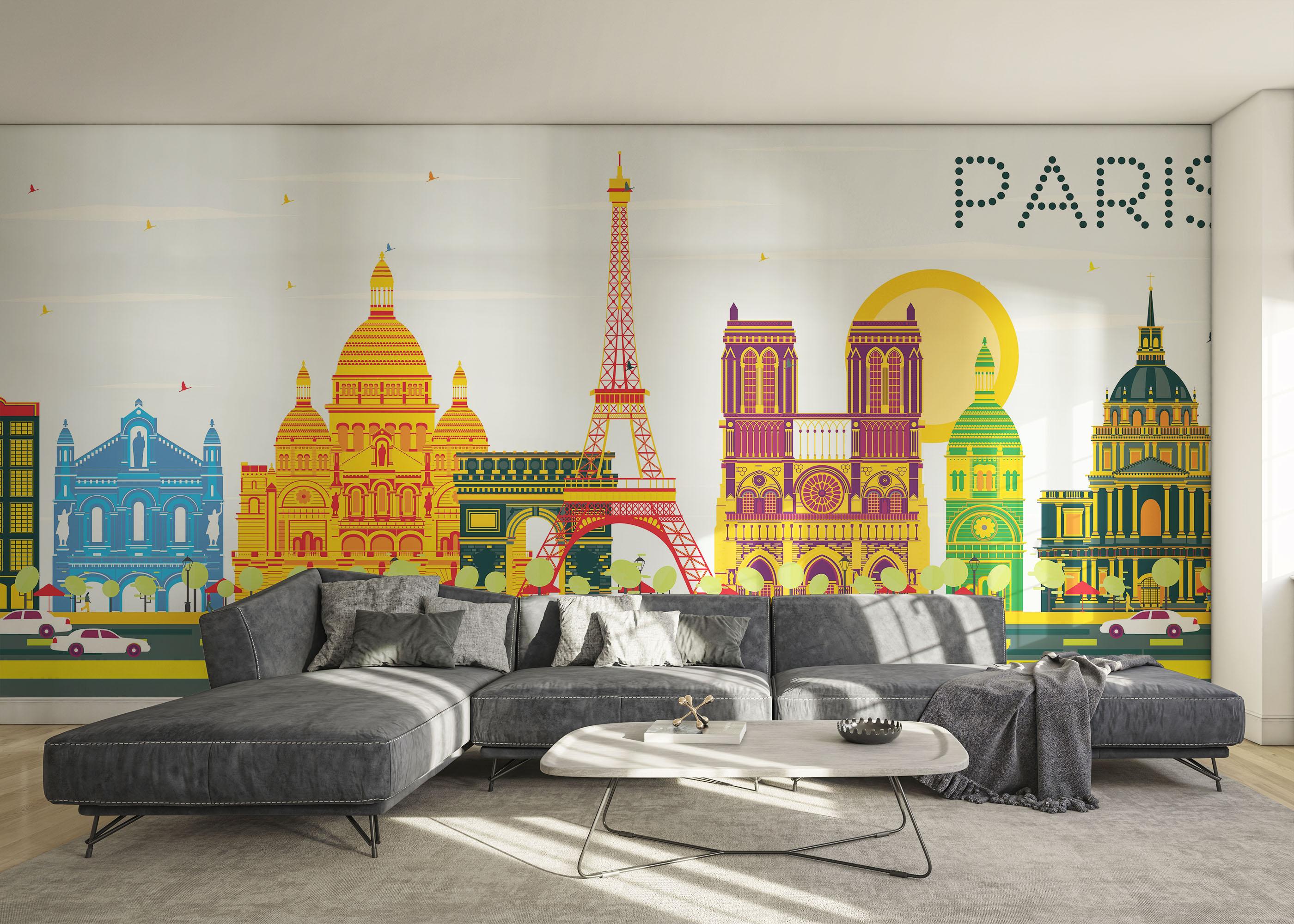 Fototapete Colorful Paris mockup 0