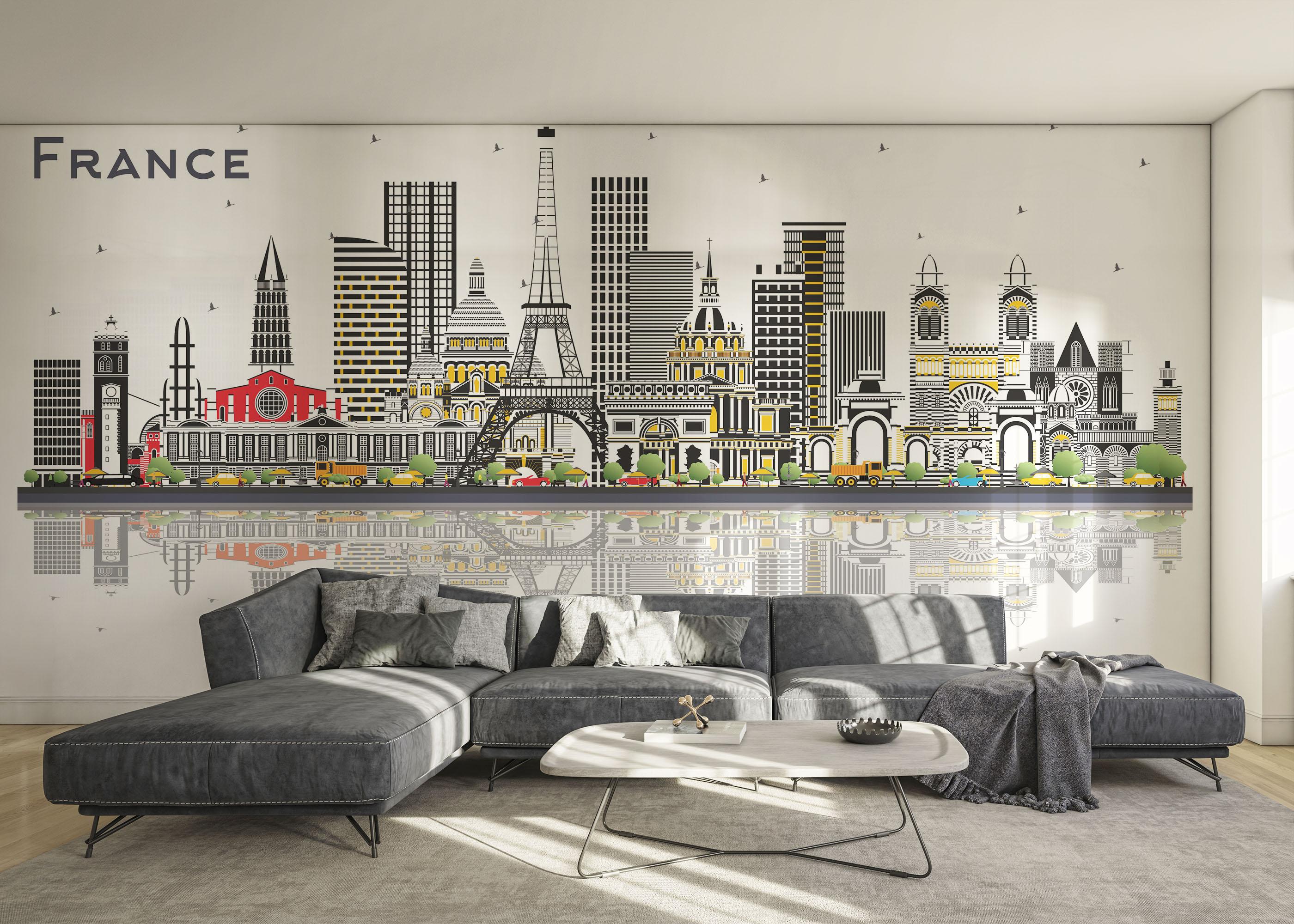 Fototapete France Skyline mockup 0