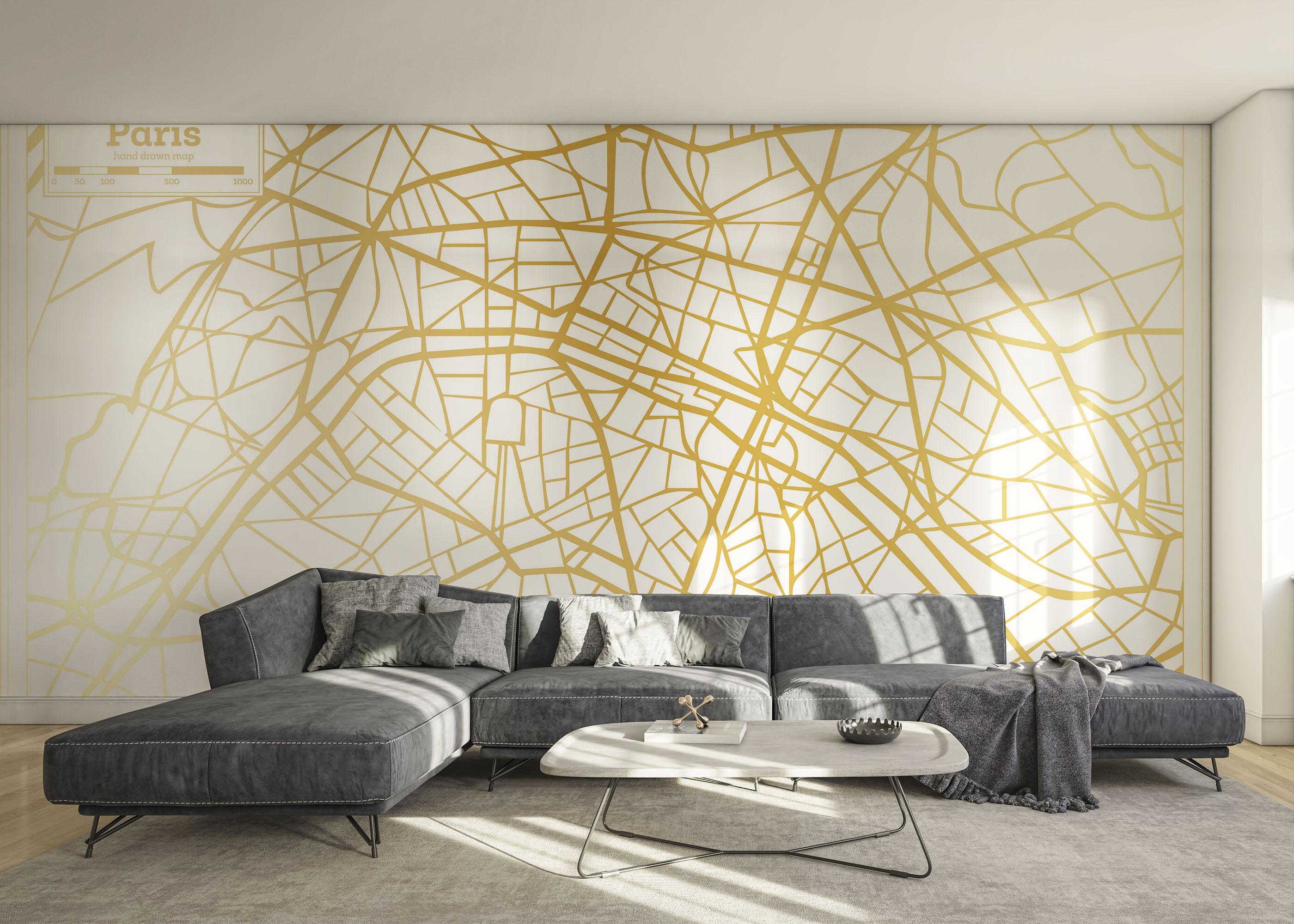 Fototapete Gold City Paris mockup 0