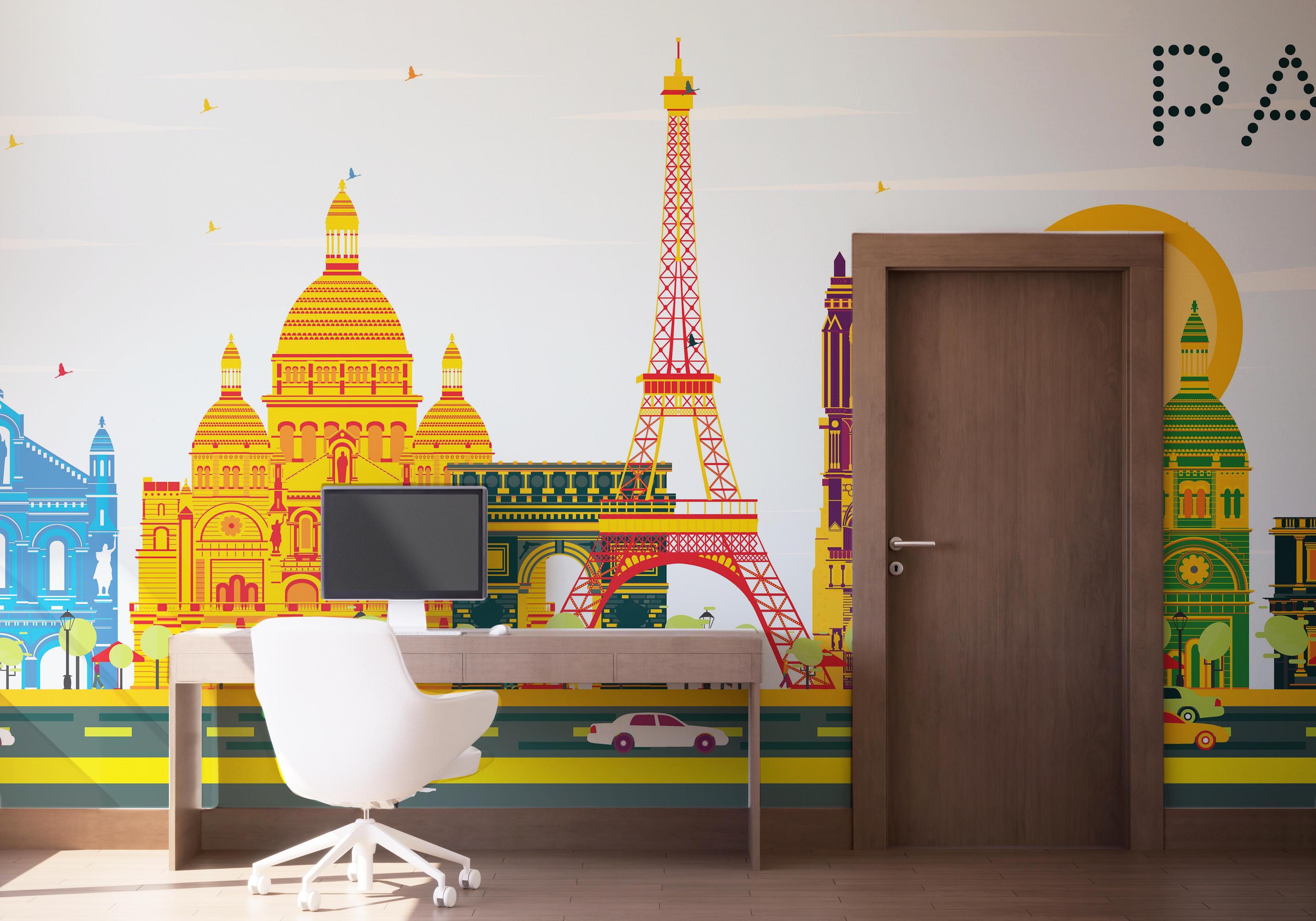 Fototapete Colorful Paris mockup 1