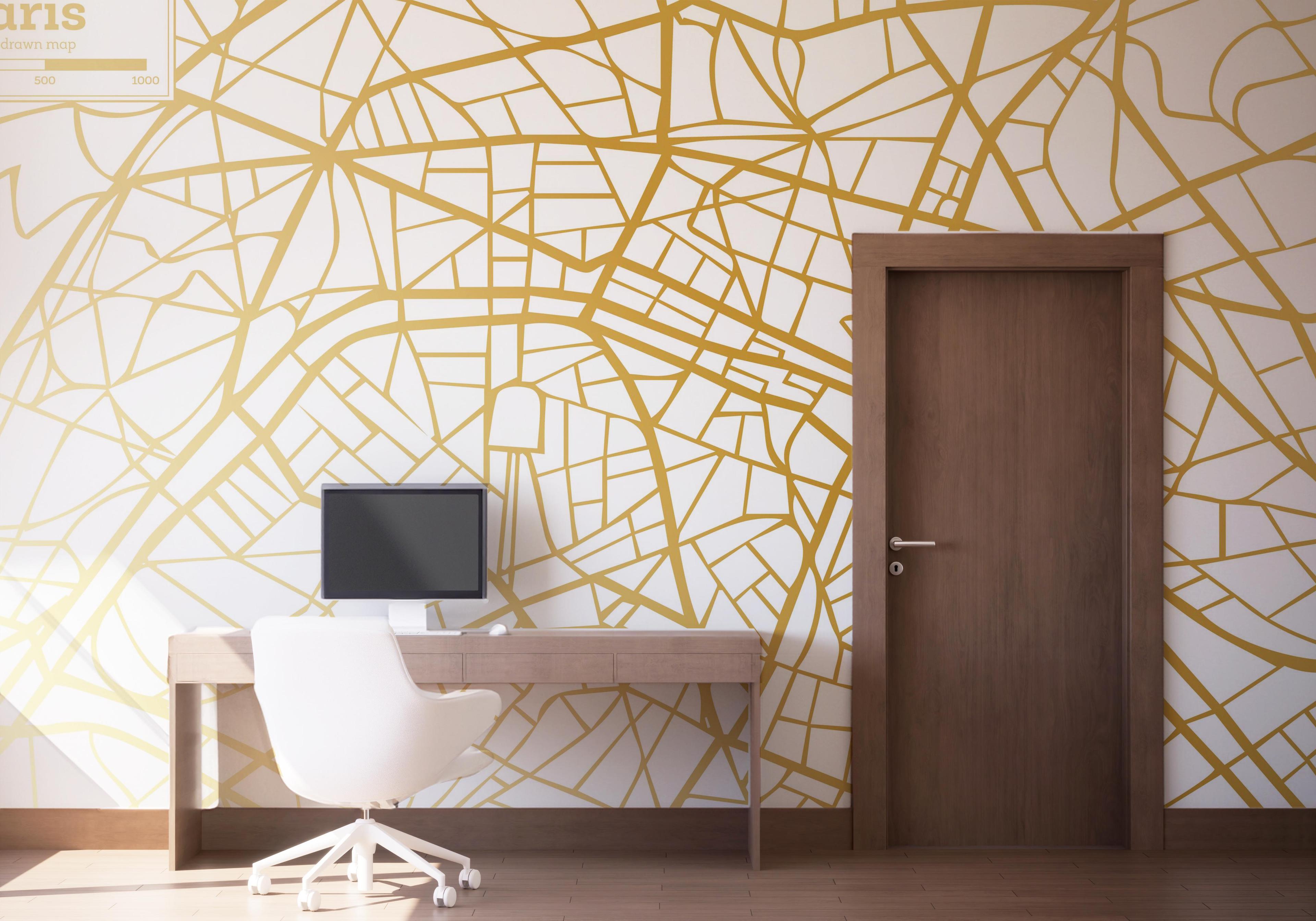 Fototapete Gold City Paris mockup 1