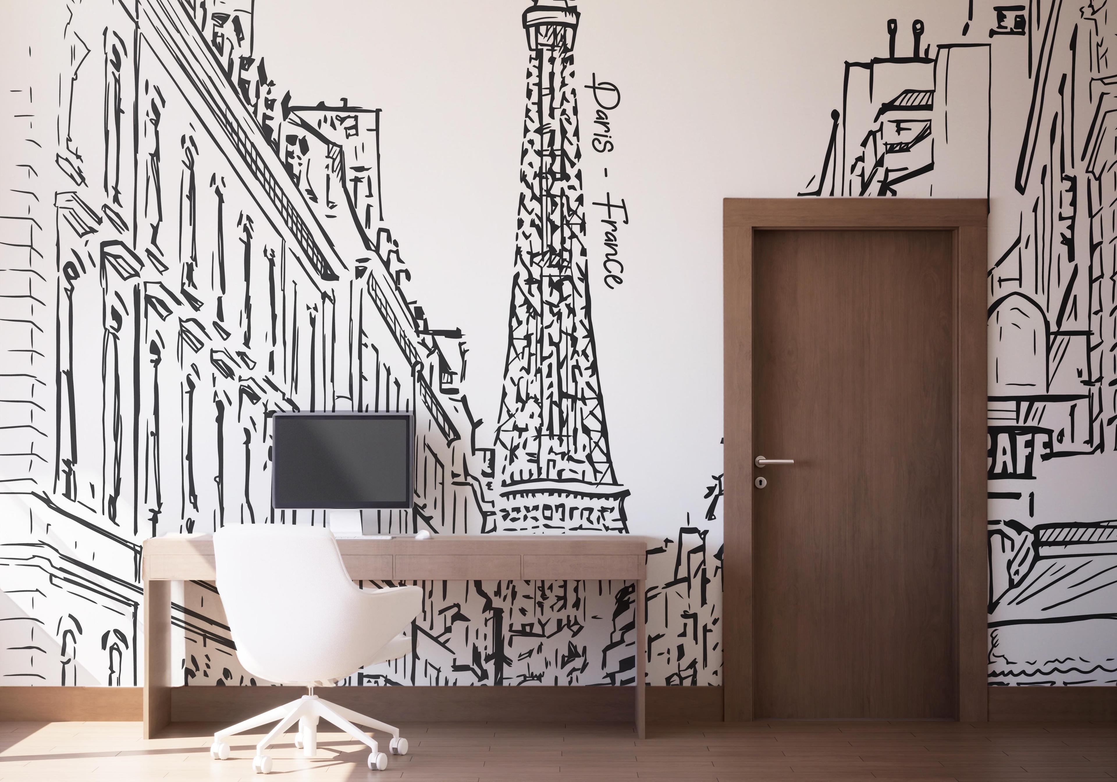 Fototapete Paris Nice Sketch mockup 1