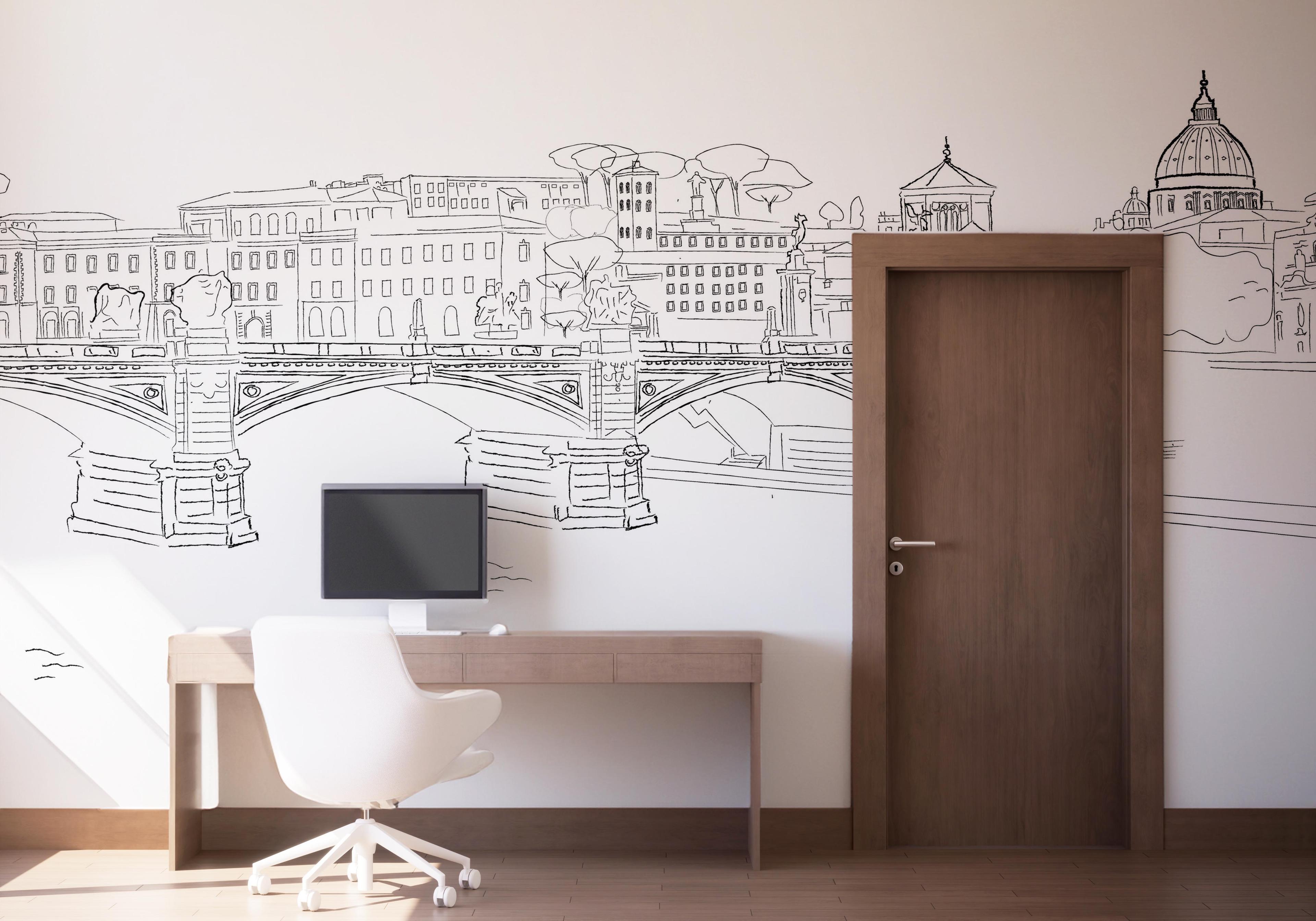 Fototapete Sketch France mockup 1