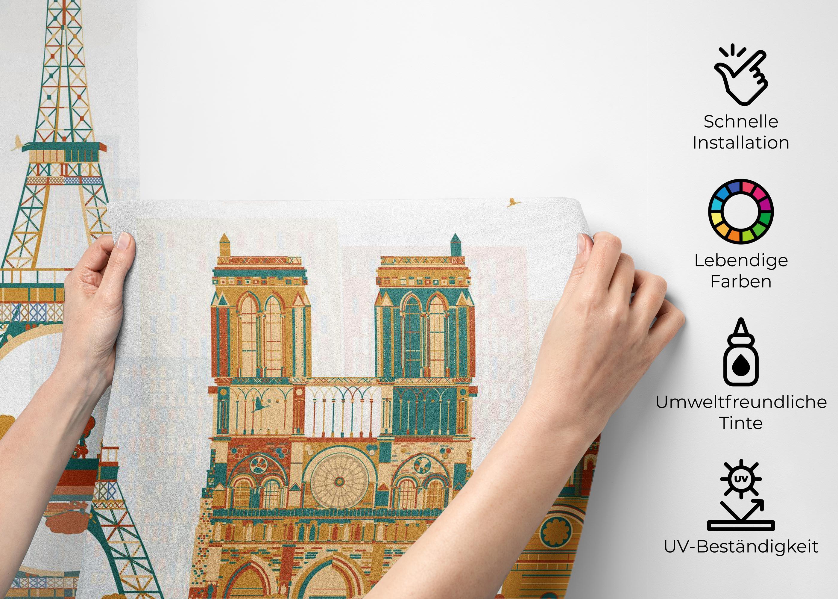 Fototapete Green Brown Paris mockup 2