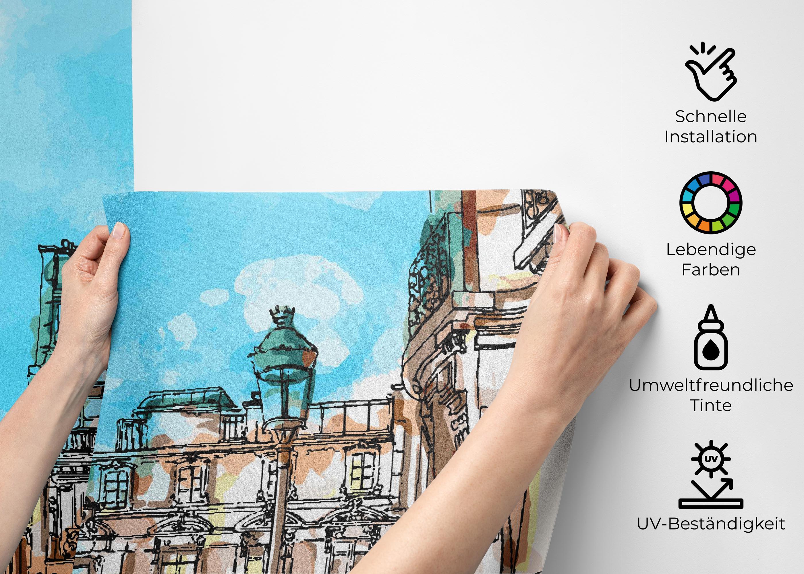 Fototapete Paris Vibe Drawing mockup 2