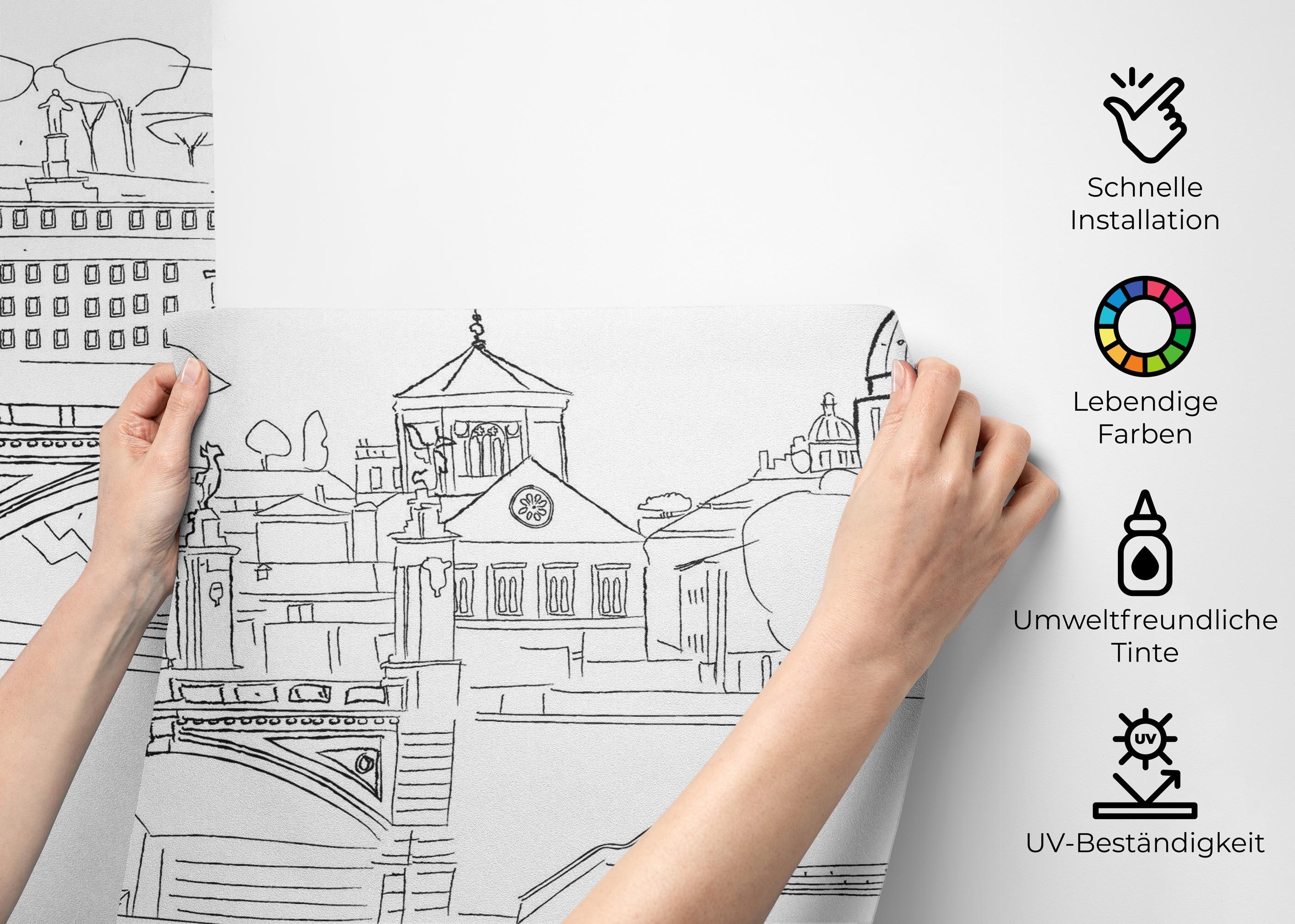 Fototapete Sketch France mockup 2