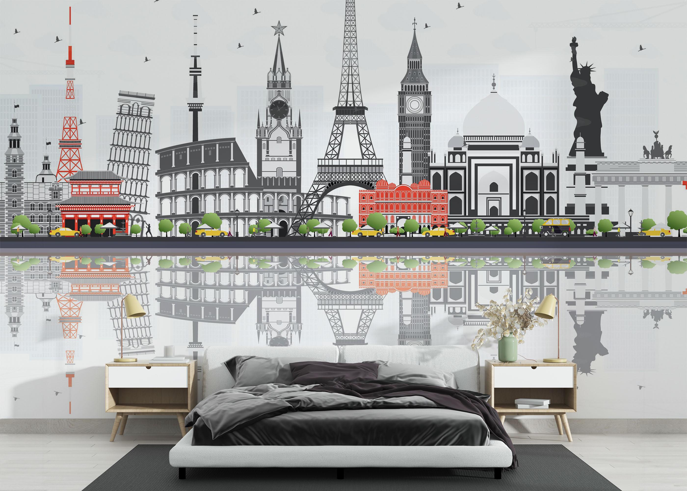 Fototapete Around The World mockup 3