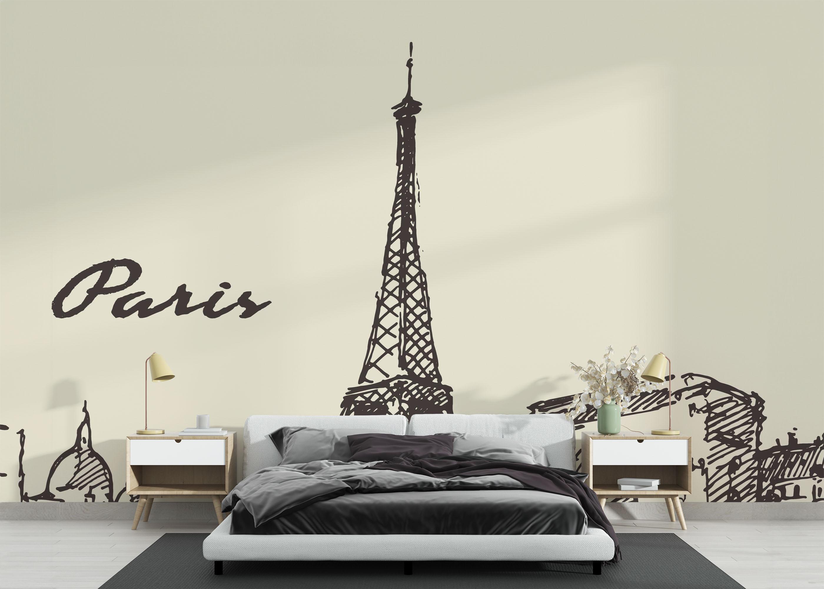 Fototapete Paris Sketch mockup 3