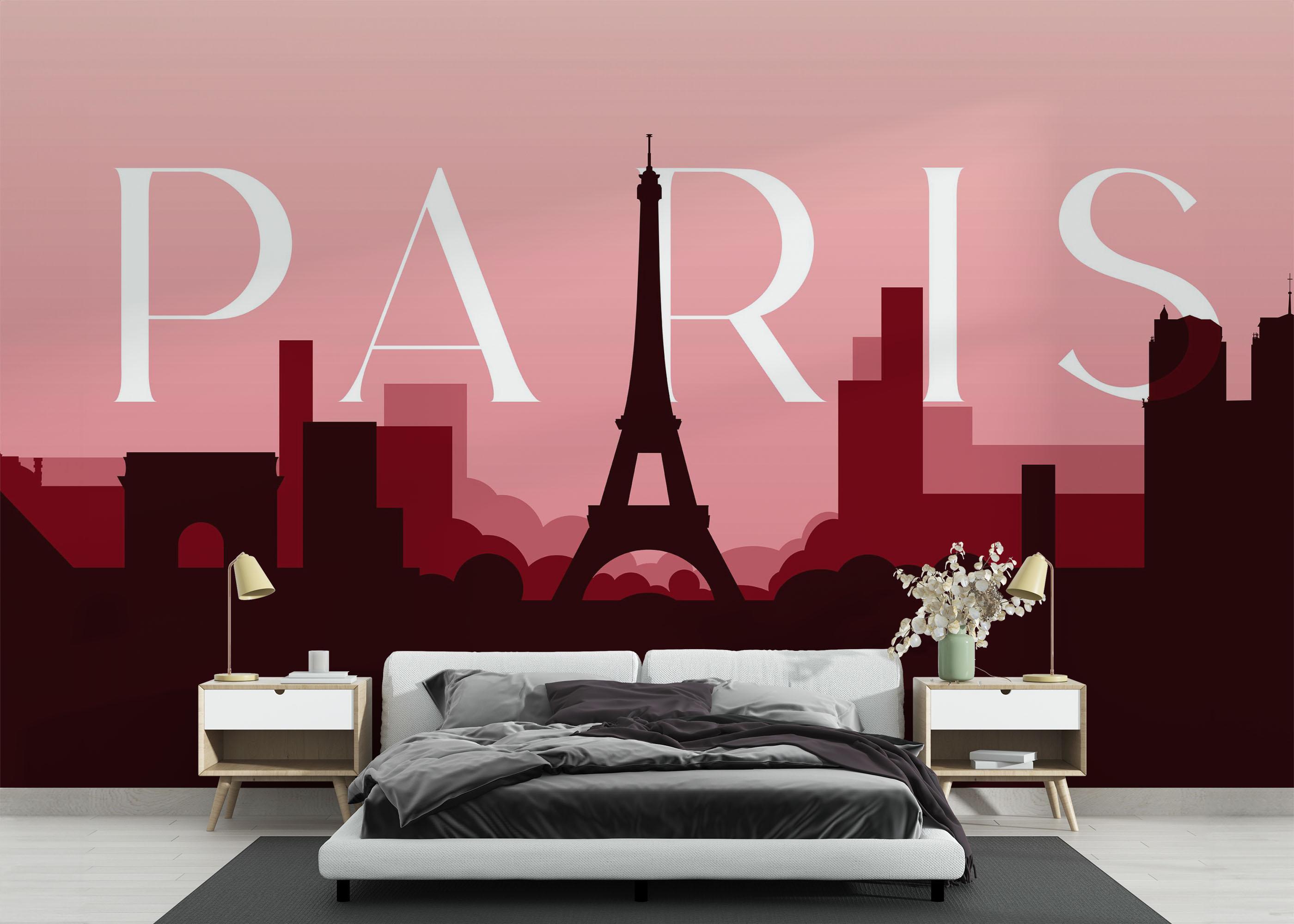 Fototapete Red Light Paris mockup 3