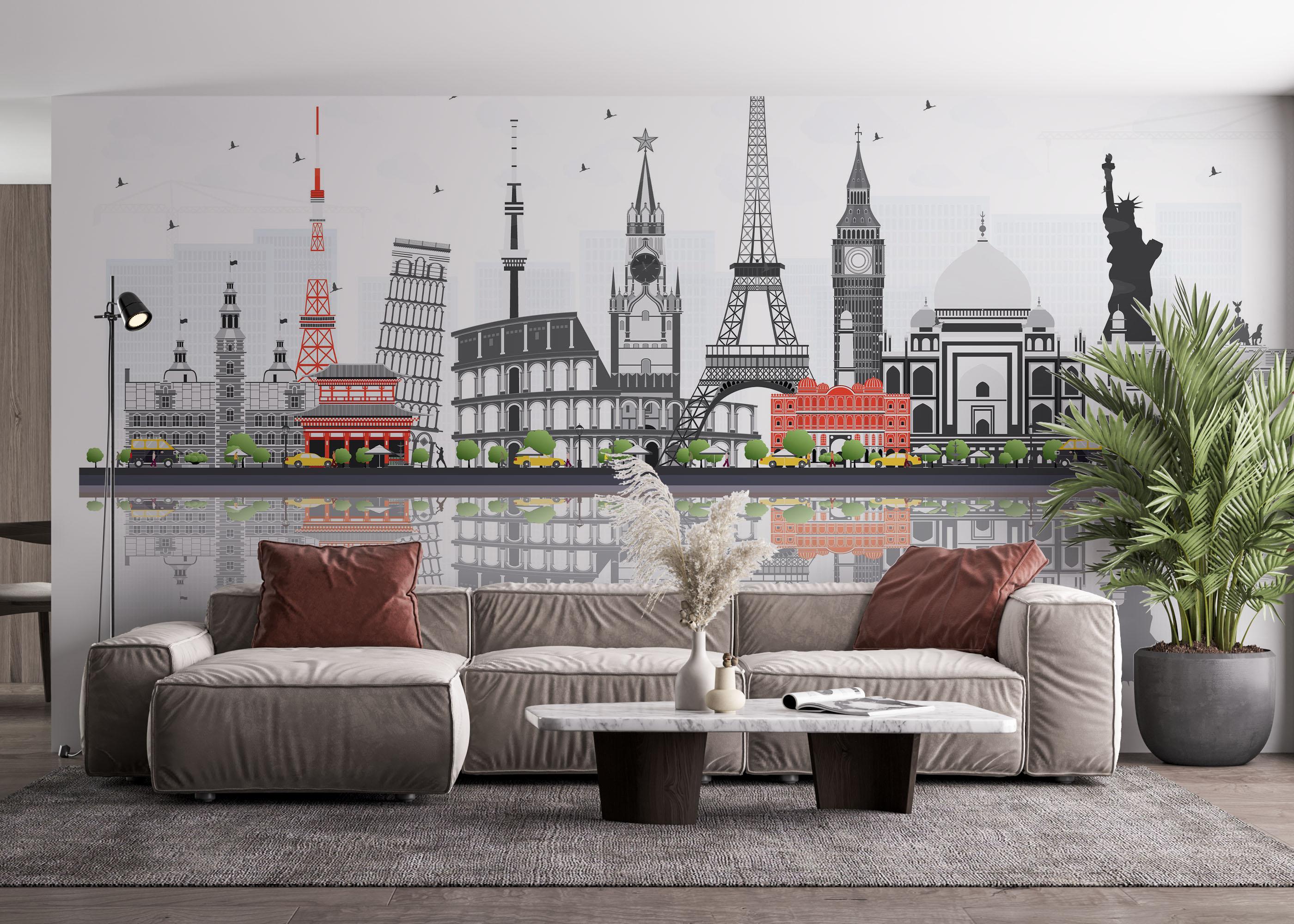 Fototapete Around The World mockup 4