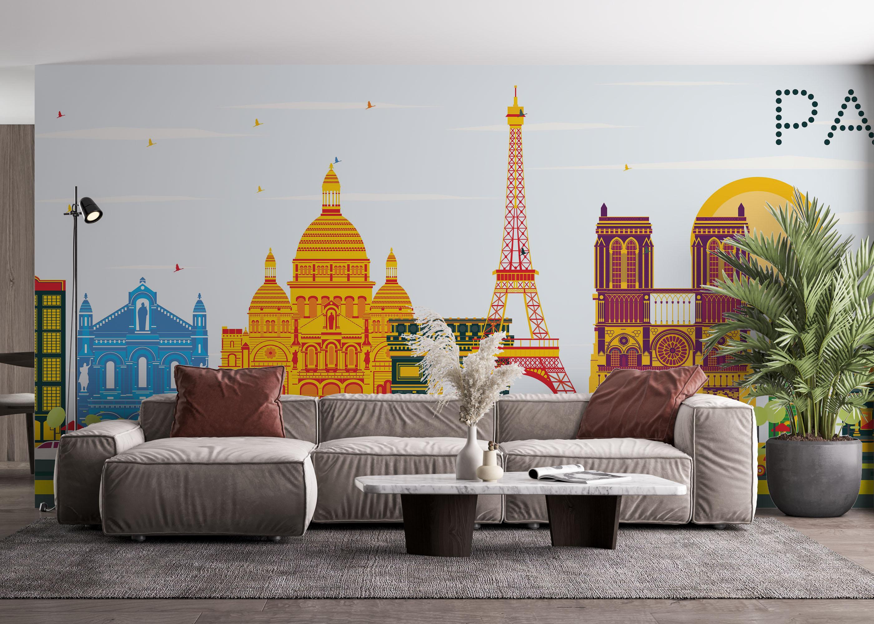 Fototapete Colorful Paris mockup 4