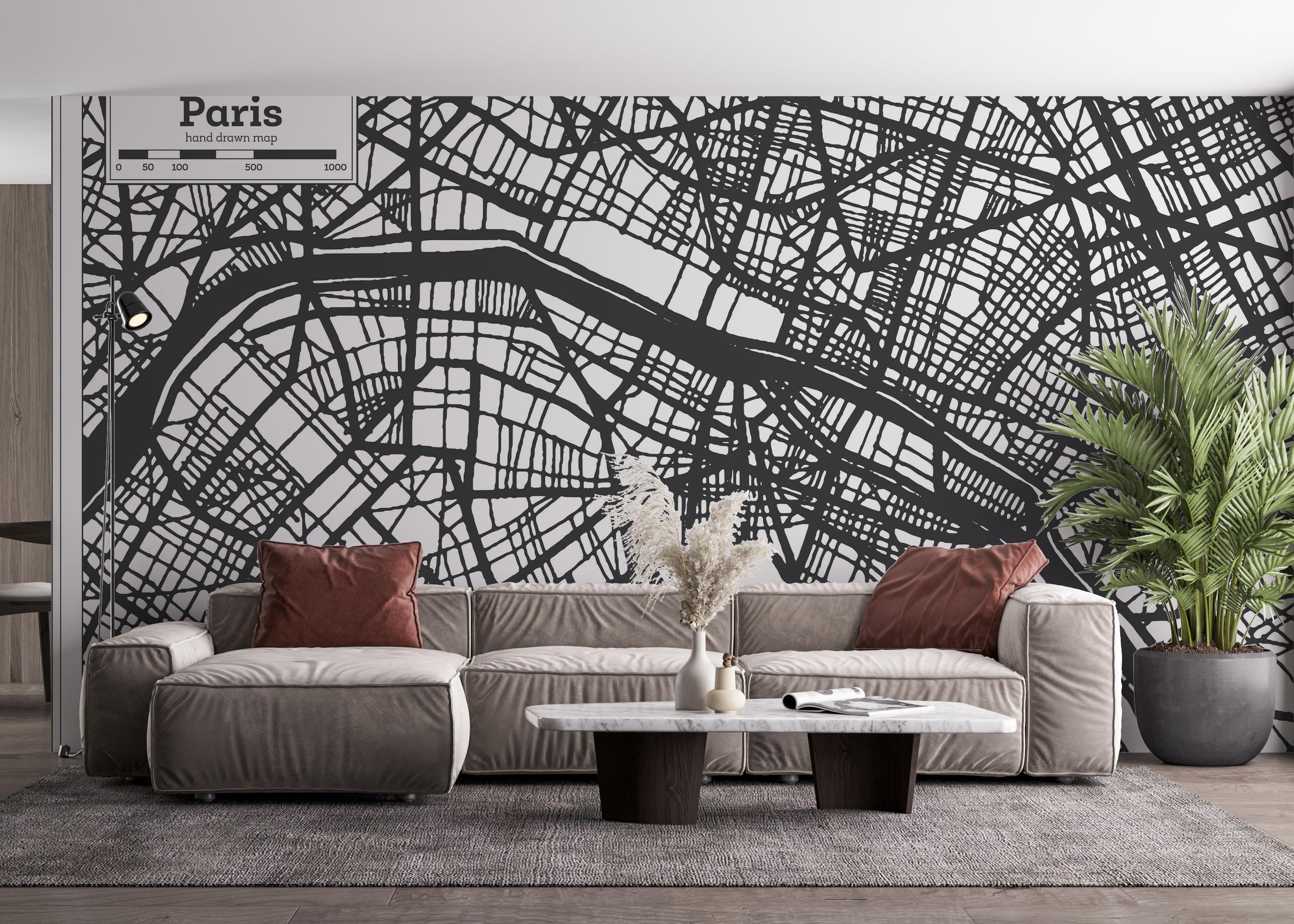 Fototapete Paris City Map mockup 4