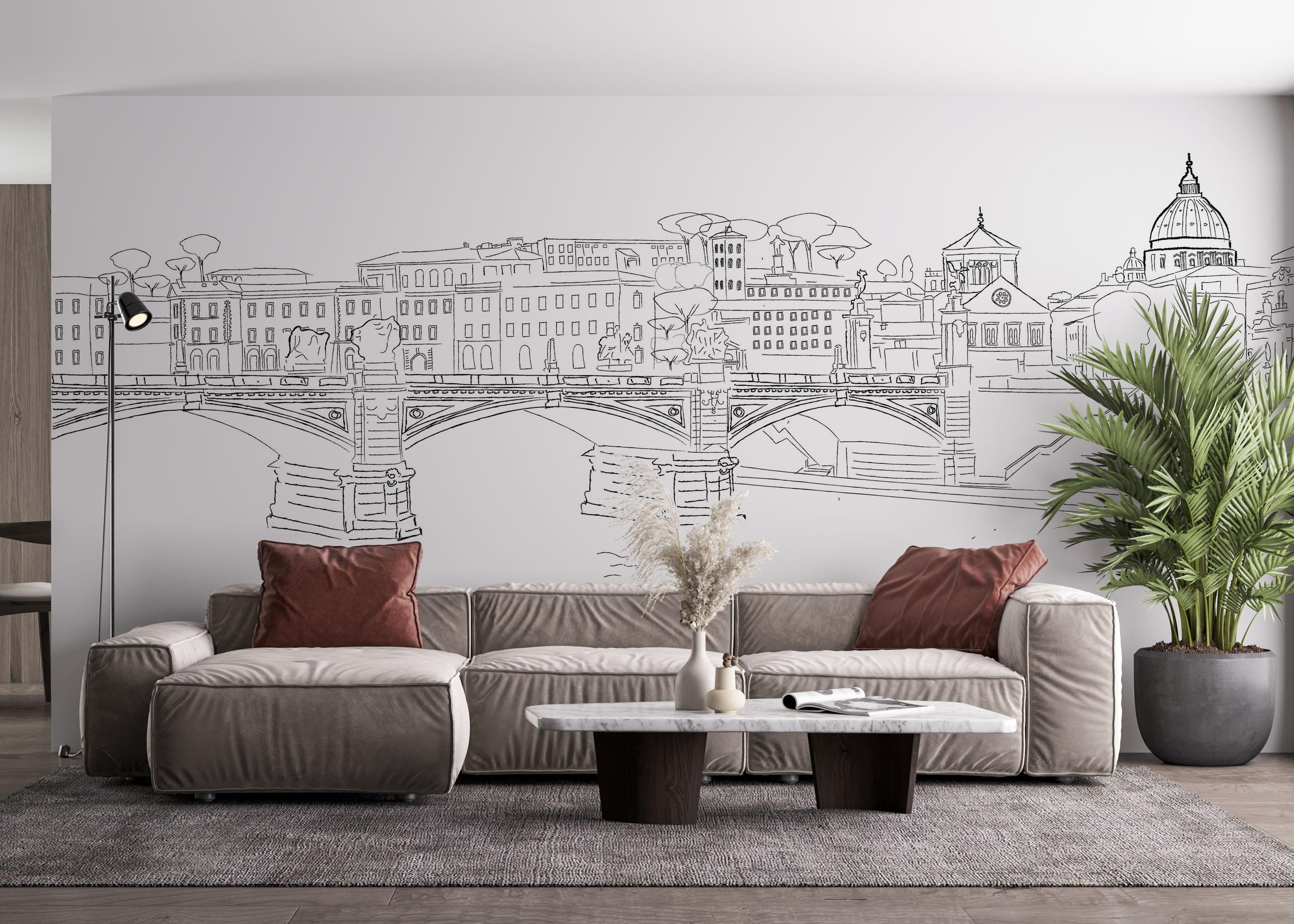 Fototapete Sketch France mockup 4