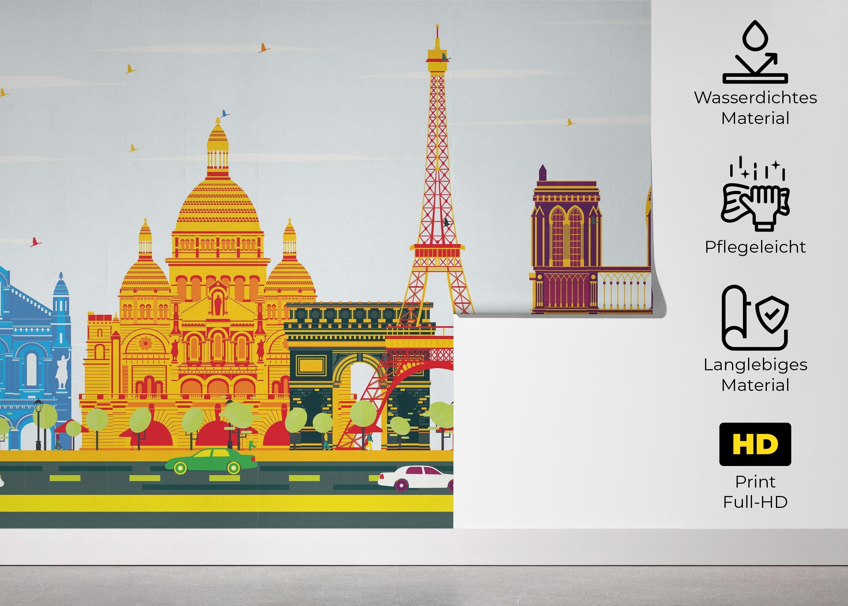 Fototapete Colorful Paris mockup 5