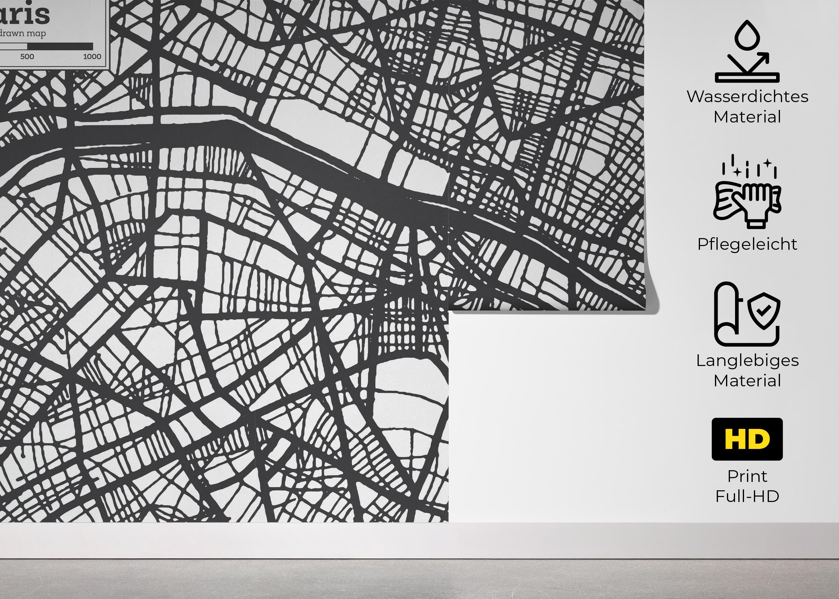 Fototapete Paris City Map mockup 5