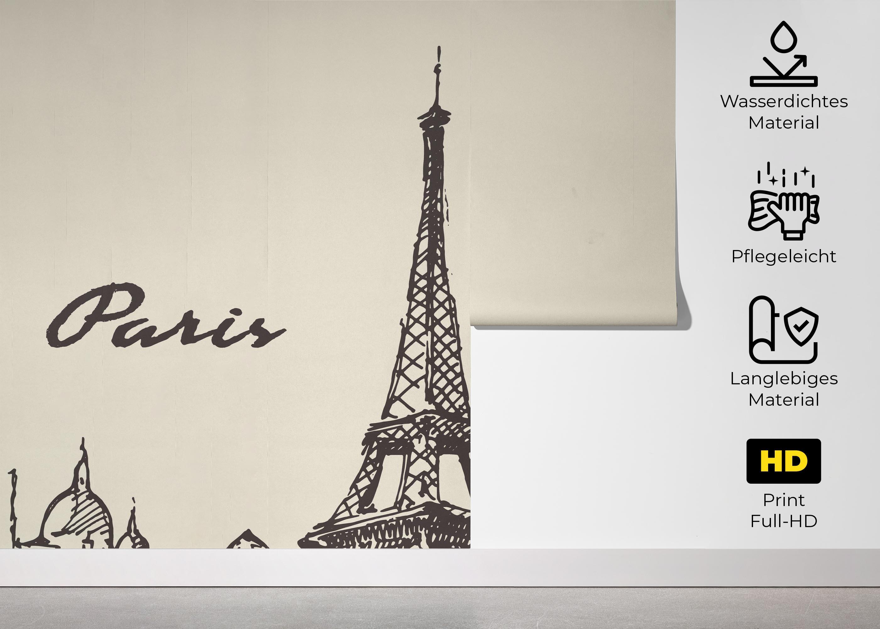 Fototapete Paris Sketch mockup 5