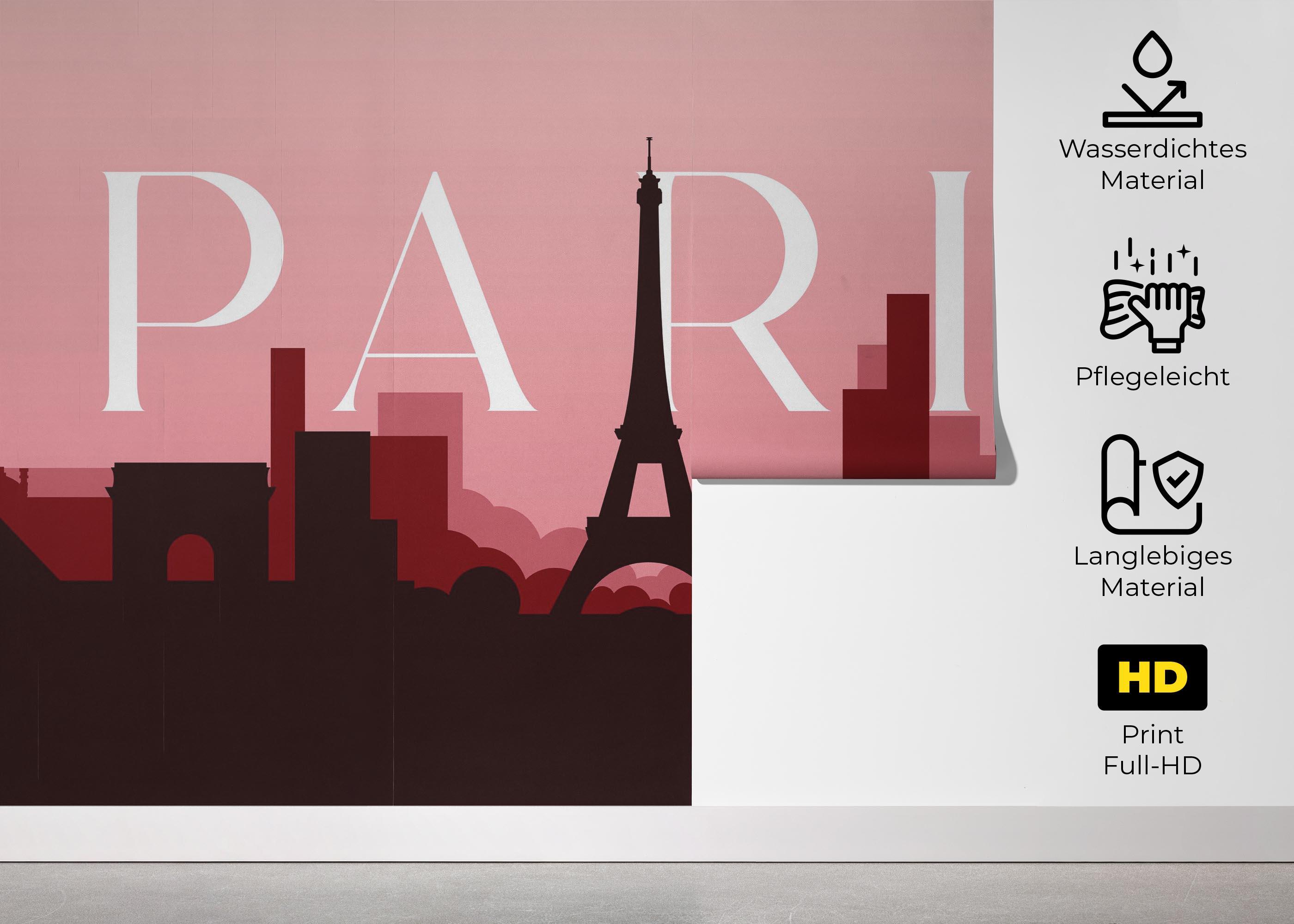 Fototapete Red Light Paris mockup 5