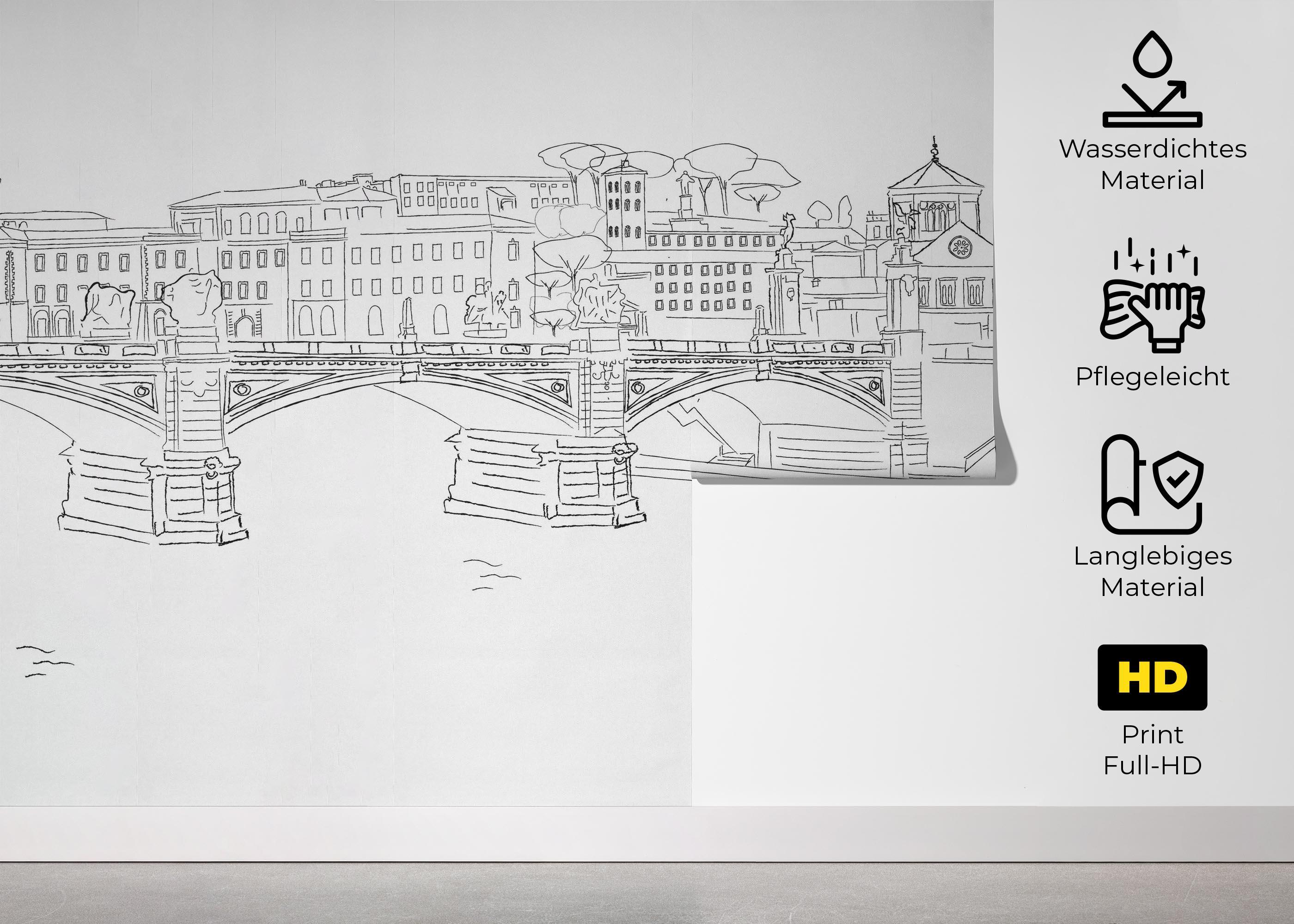 Fototapete Sketch France mockup 5