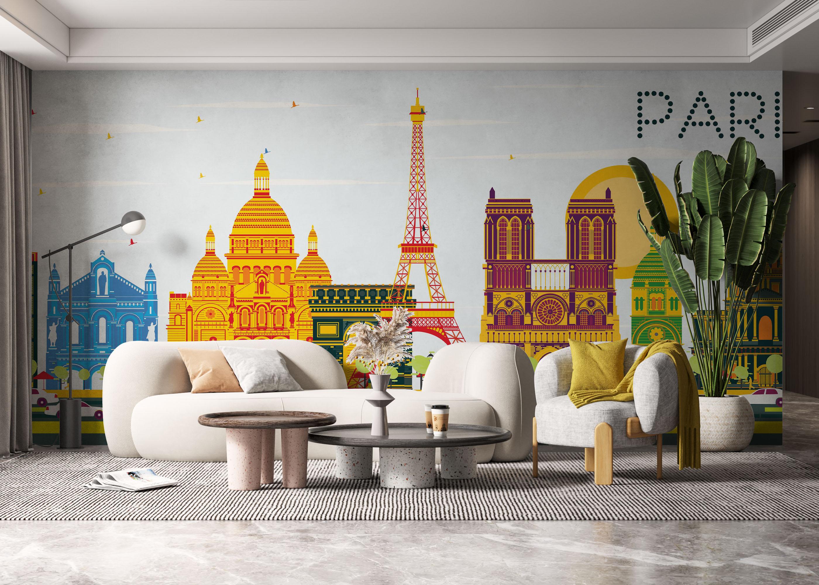 Fototapete Colorful Paris mockup 6