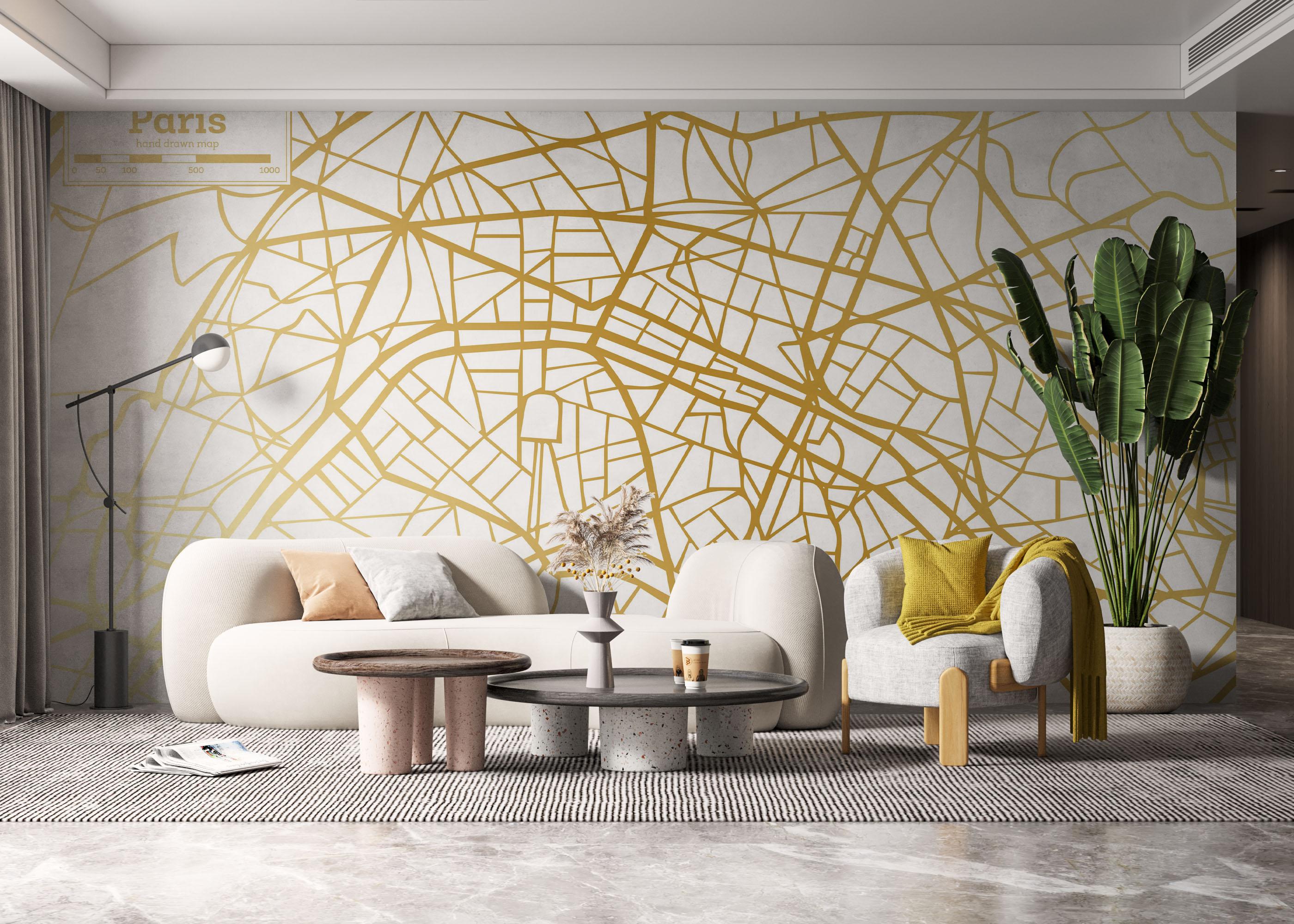 Fototapete Gold City Paris mockup 6