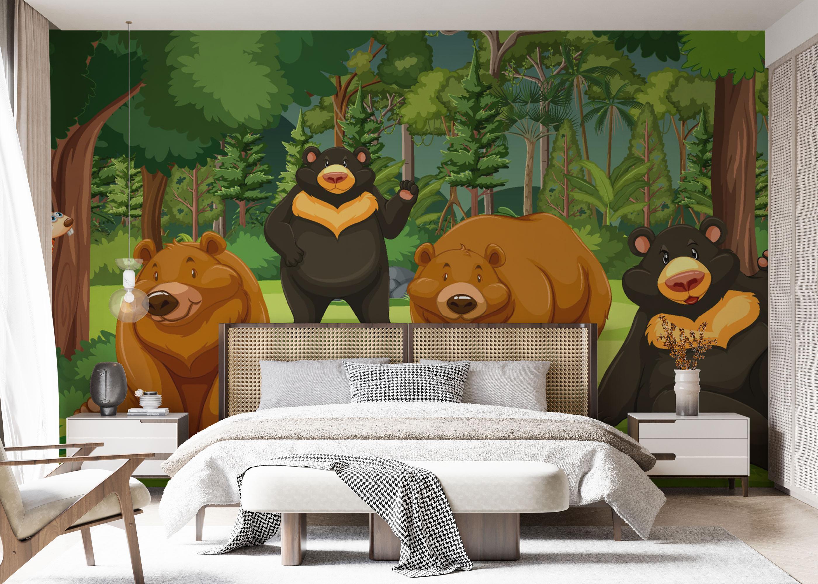 Fototapete Bear Family mockup 7