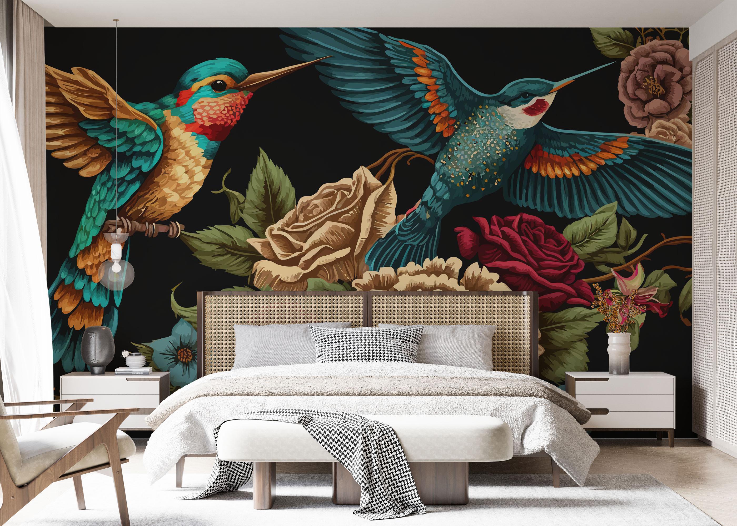 Fototapete Blue Bird Art mockup 7