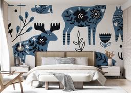 Blue Flower Animals mockup 7