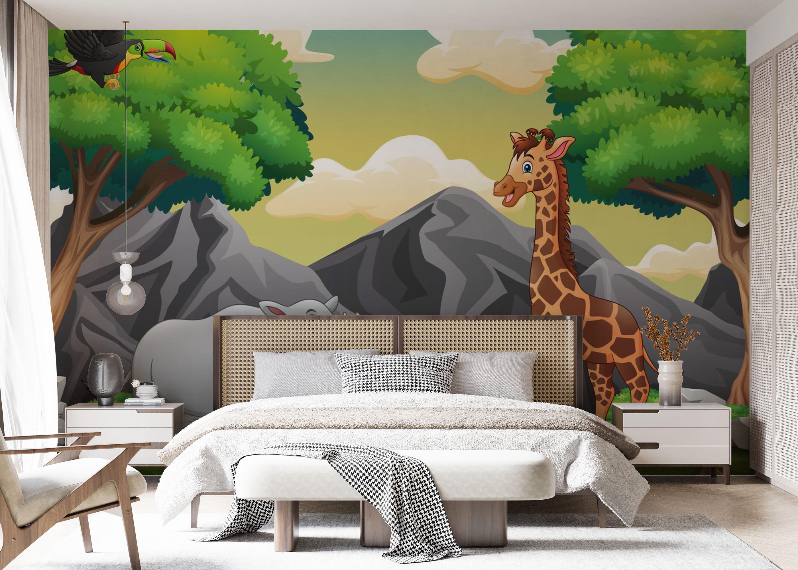 Fototapete Cartoon Zebra mockup 7