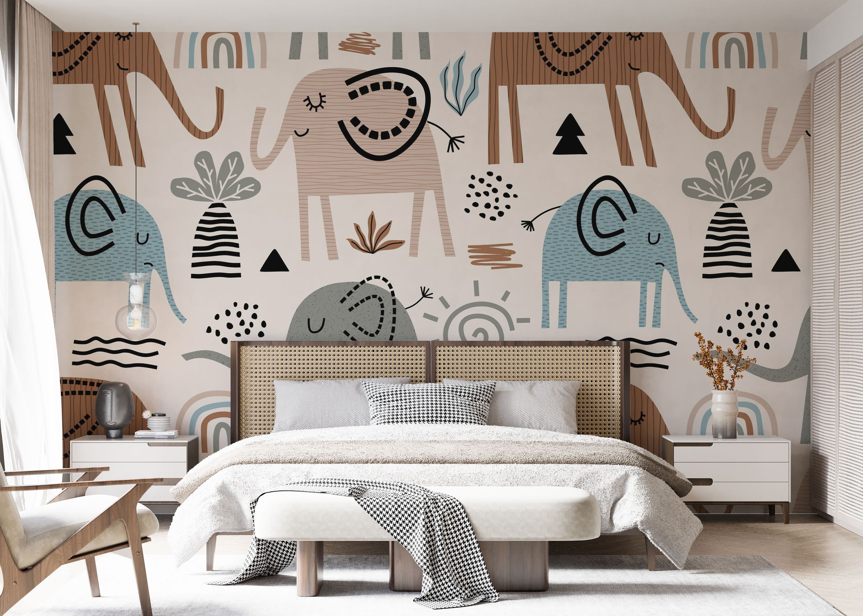 Cute Elephant Pattern mockup 7