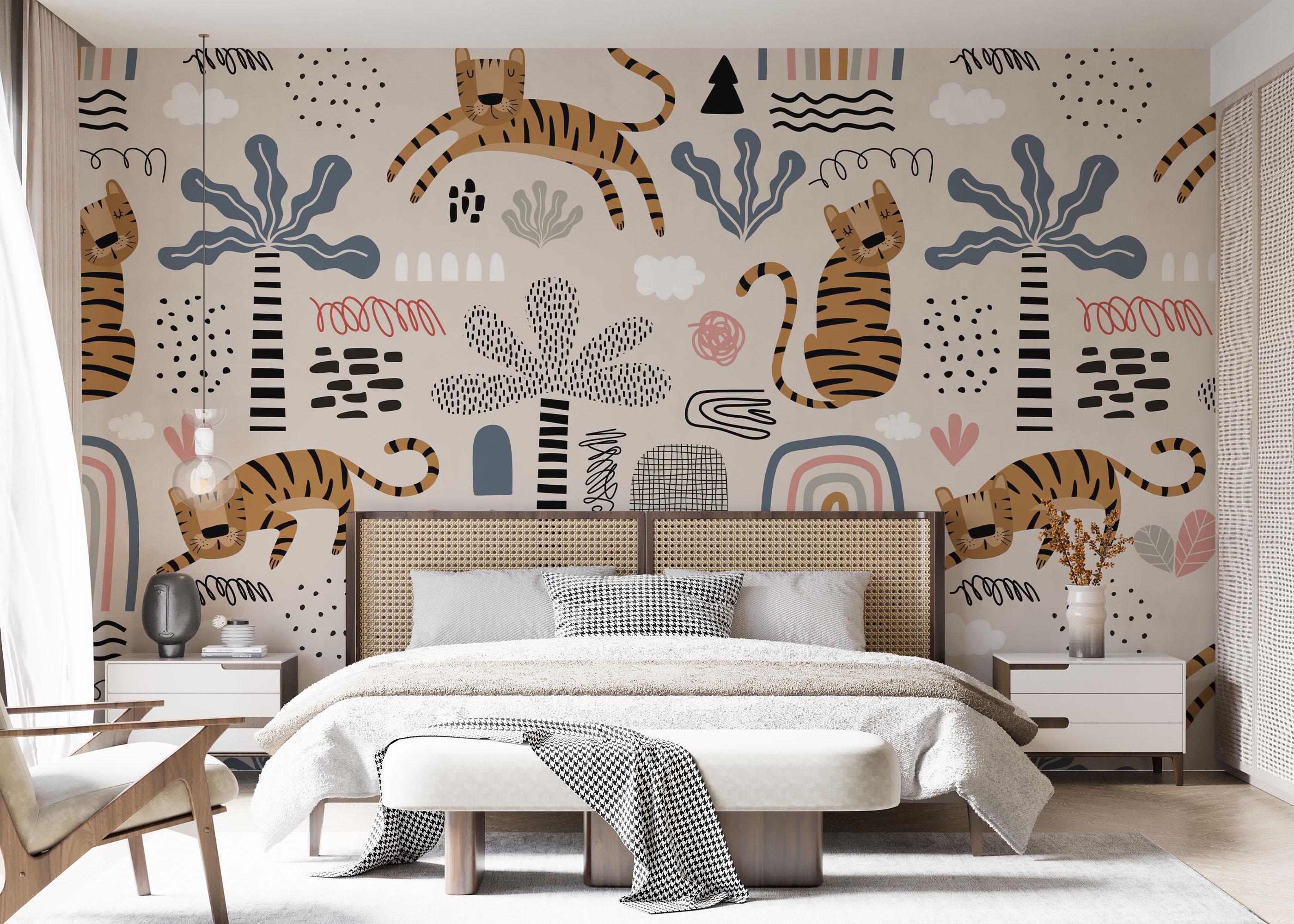 Fototapete Cute Tiger Art mockup 7