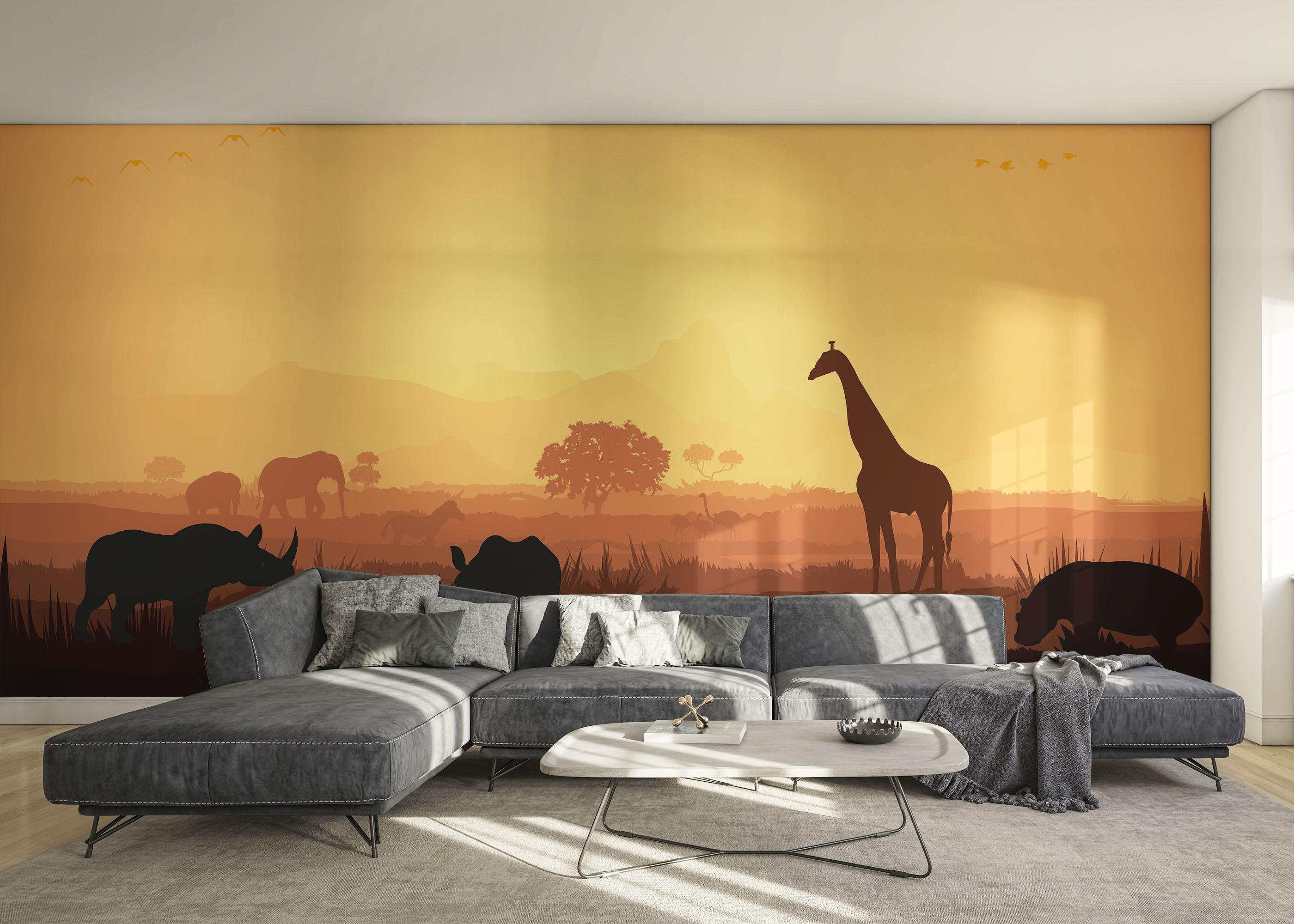 Fototapete Animal Forest Shilouette mockup 0