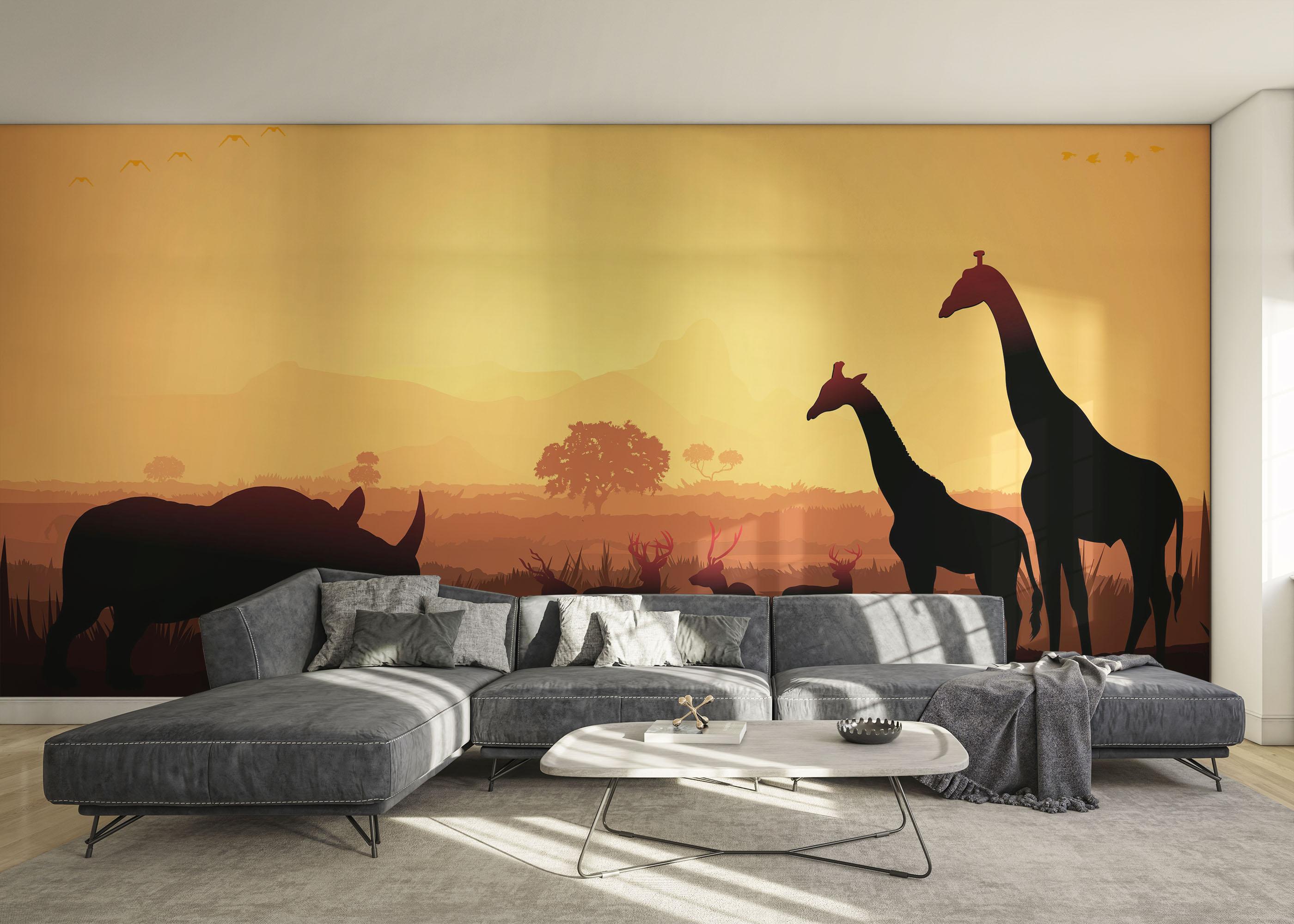 Fototapete Animal Sunset View mockup 0
