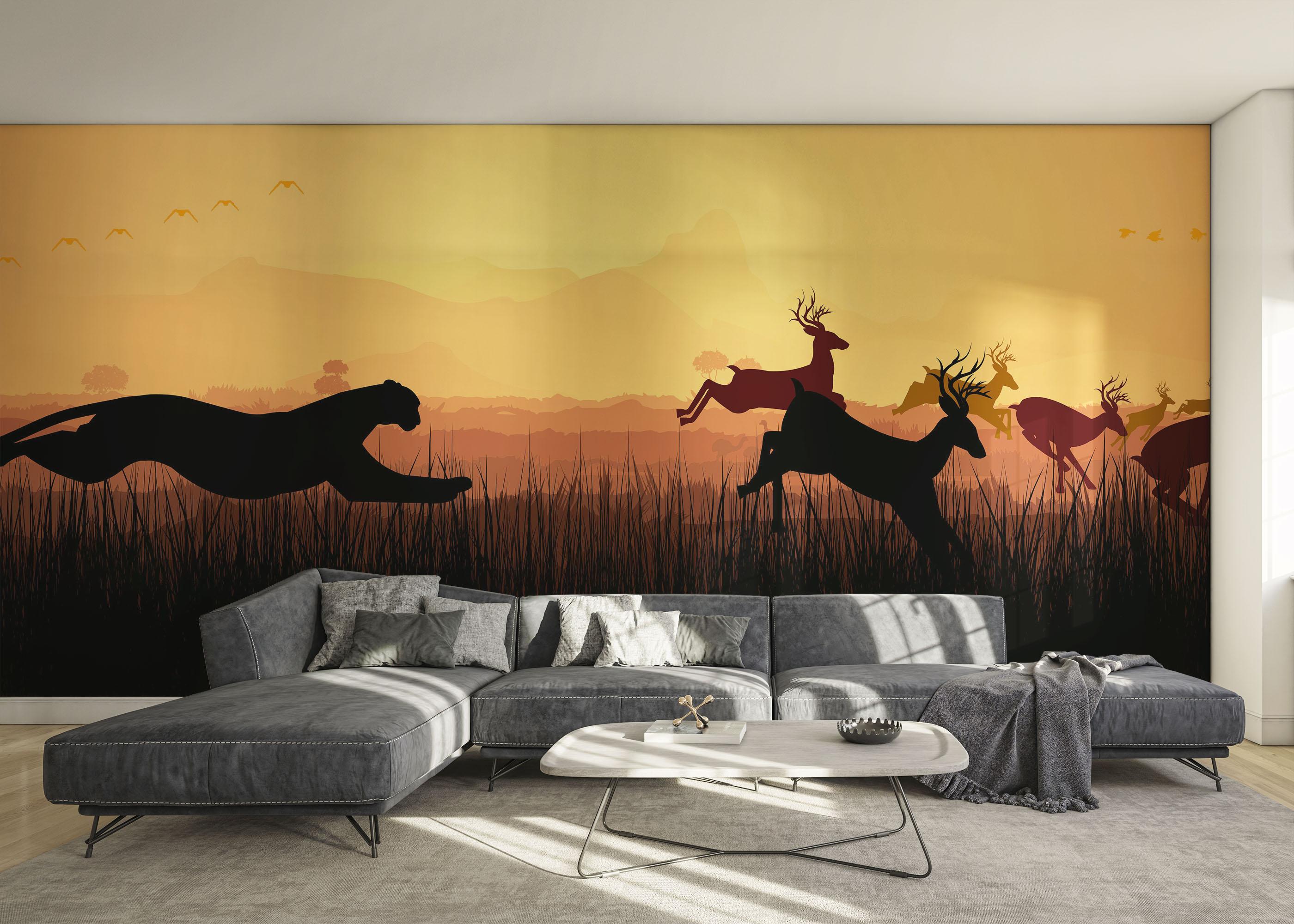 Fototapete Cheetah Hunting mockup 0