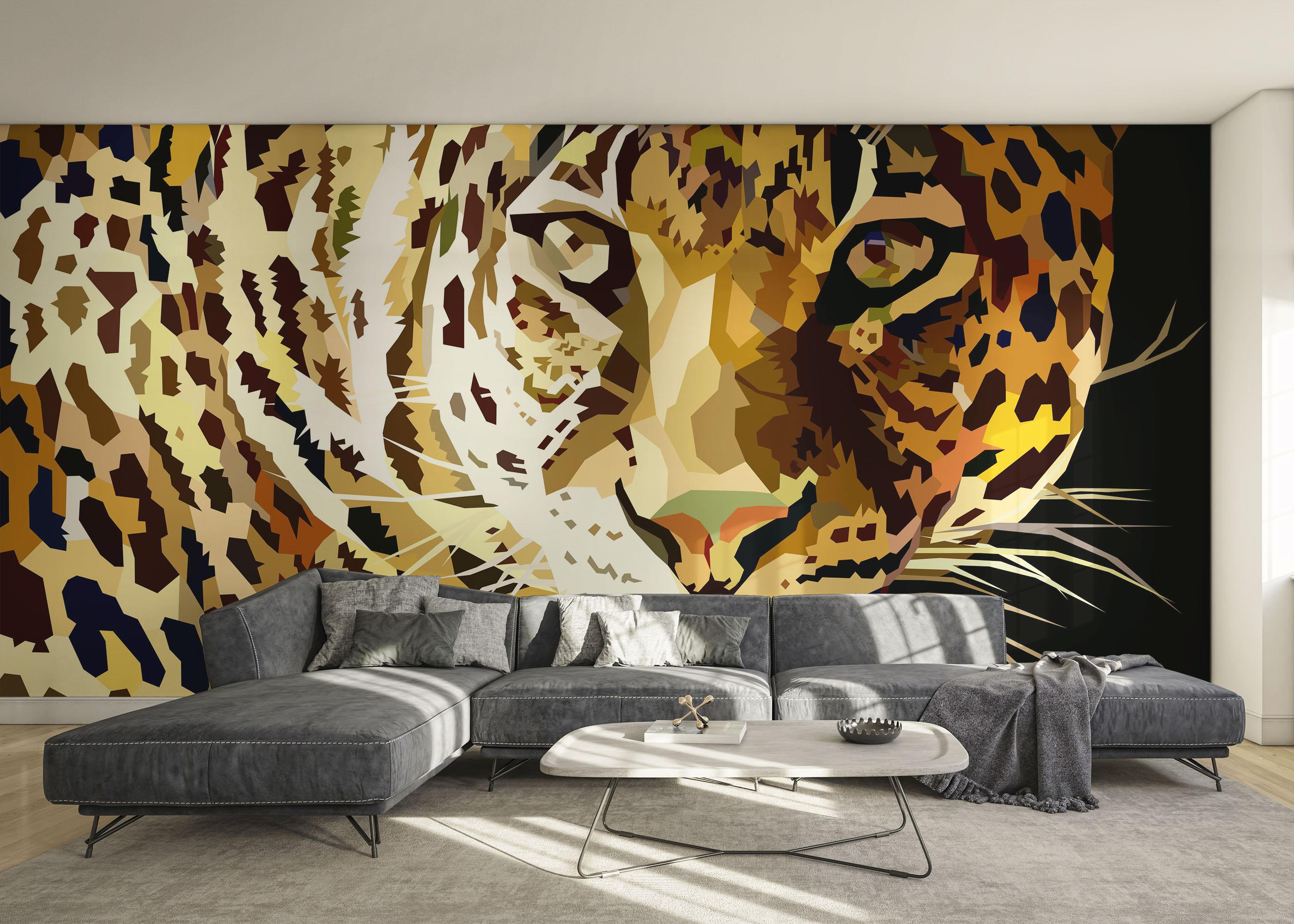 Fototapete Colorful Ceetah Head mockup 0