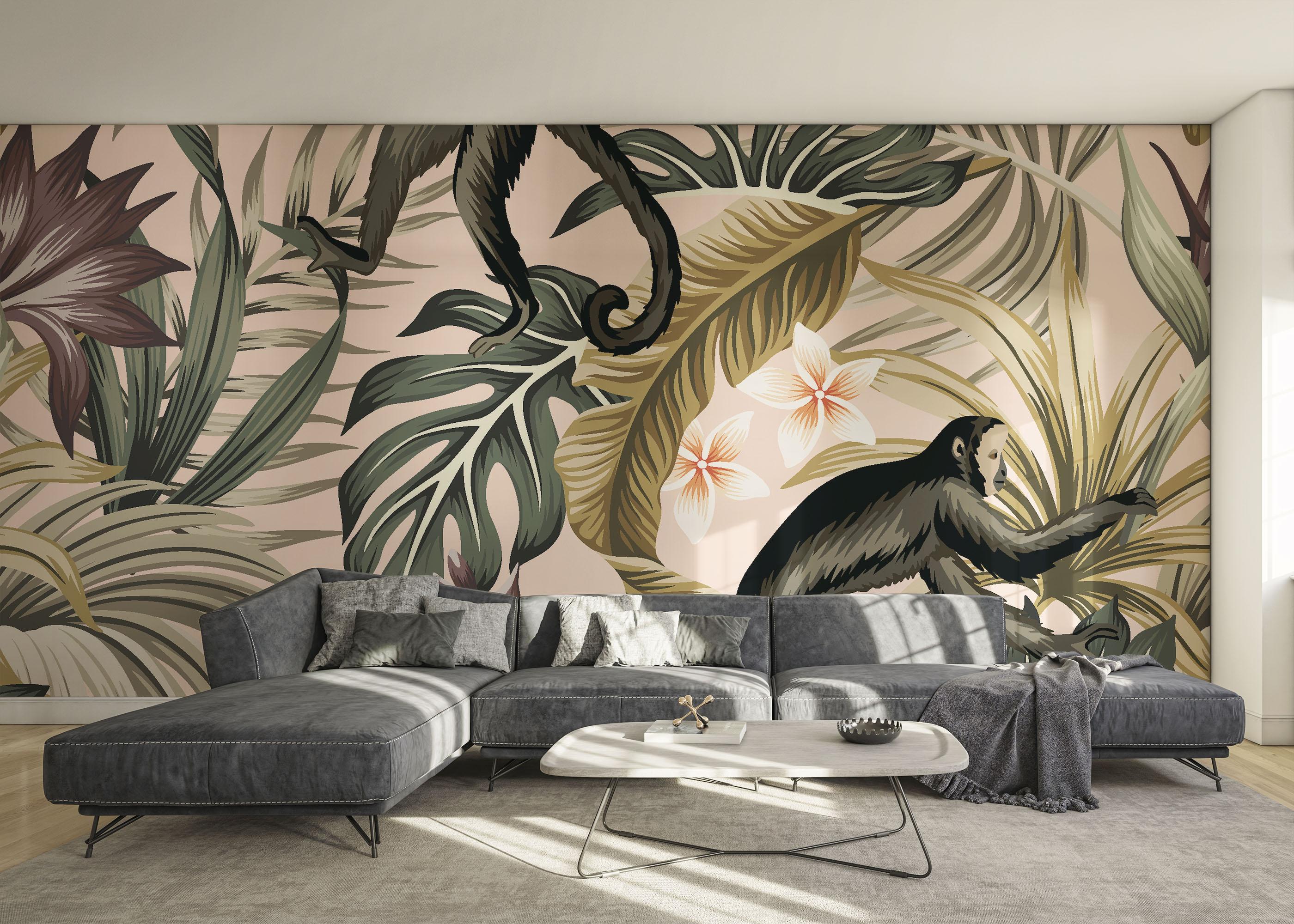 Fototapete Grey Monkey Art mockup 0