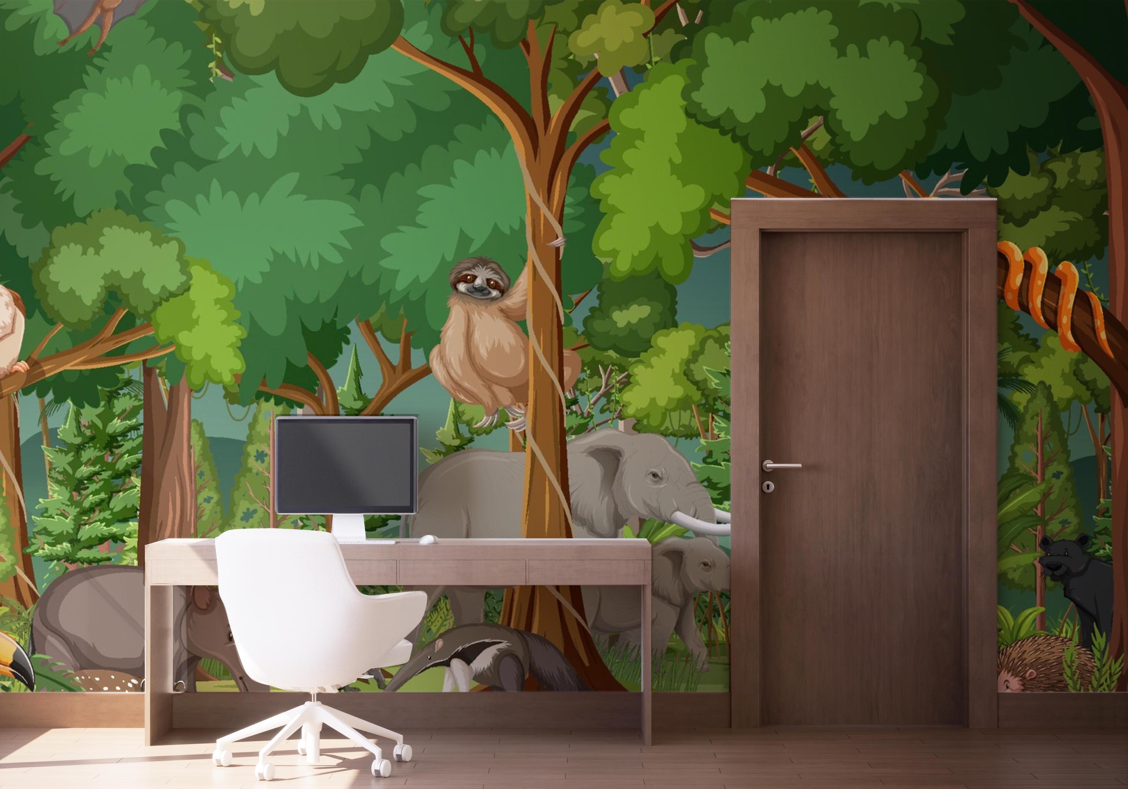 Fototapete Animal Forest Kids mockup 1