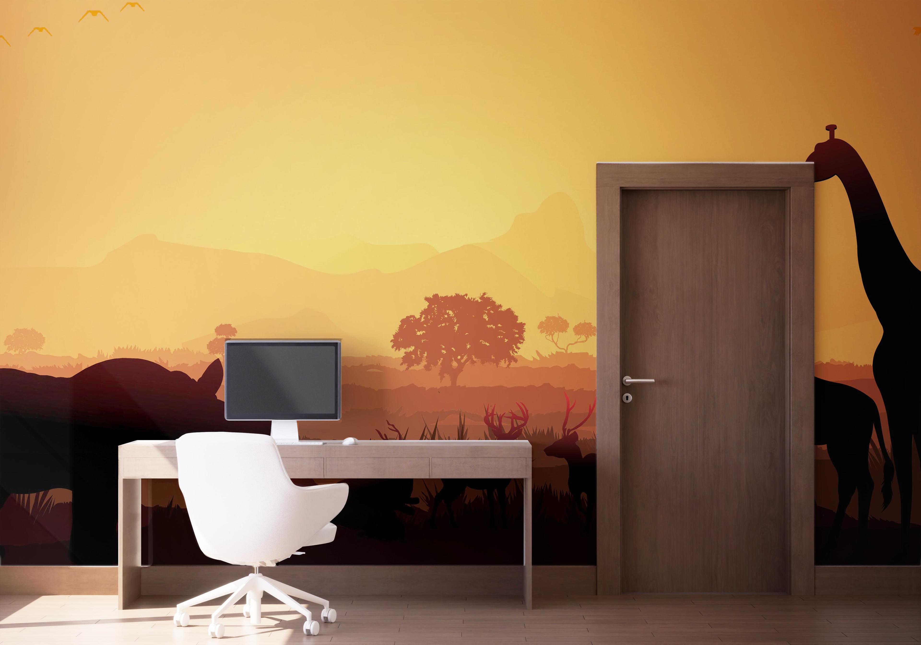 Fototapete Animal Sunset View mockup 1