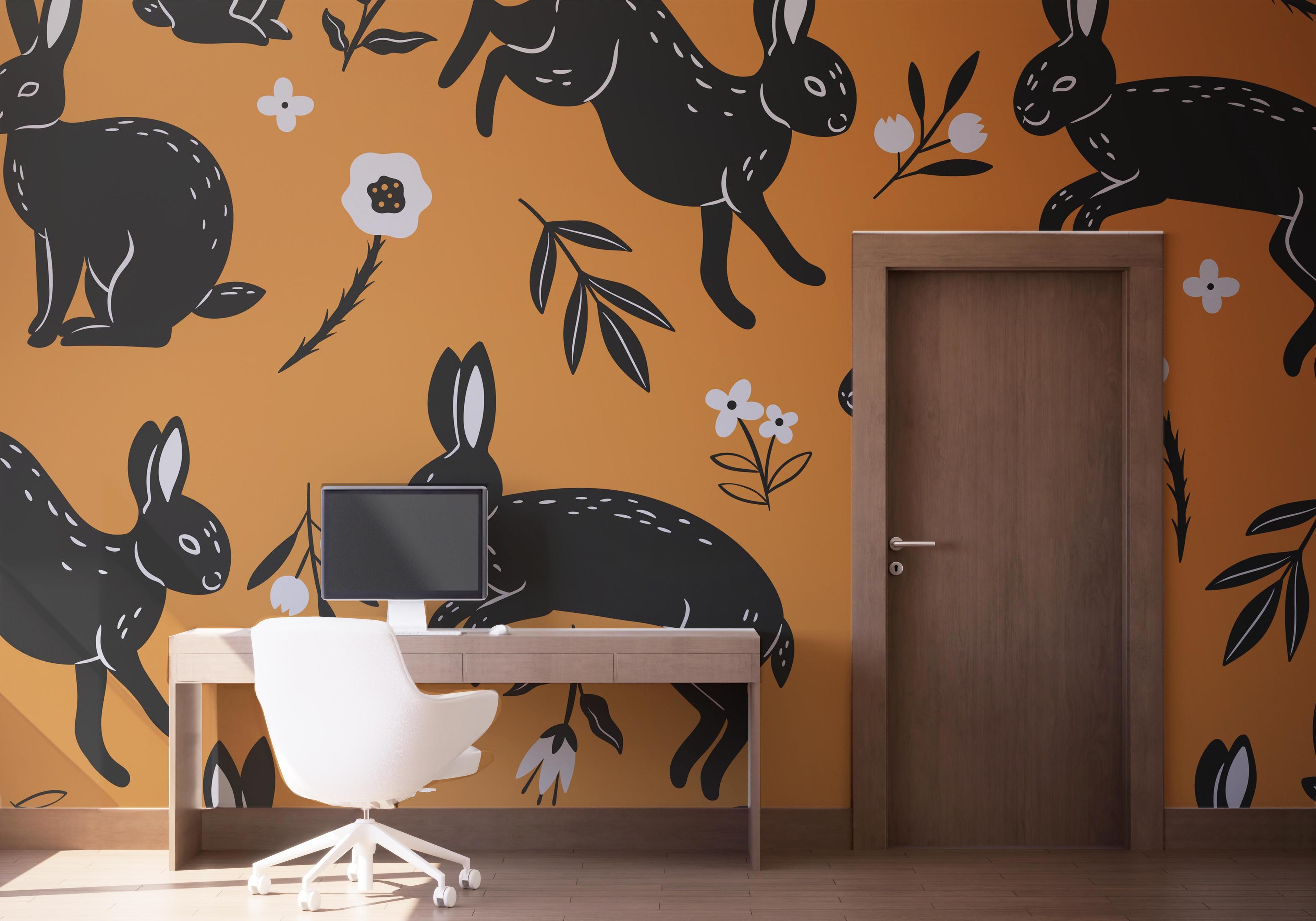 Fototapete Bunny Pattern Art mockup 1