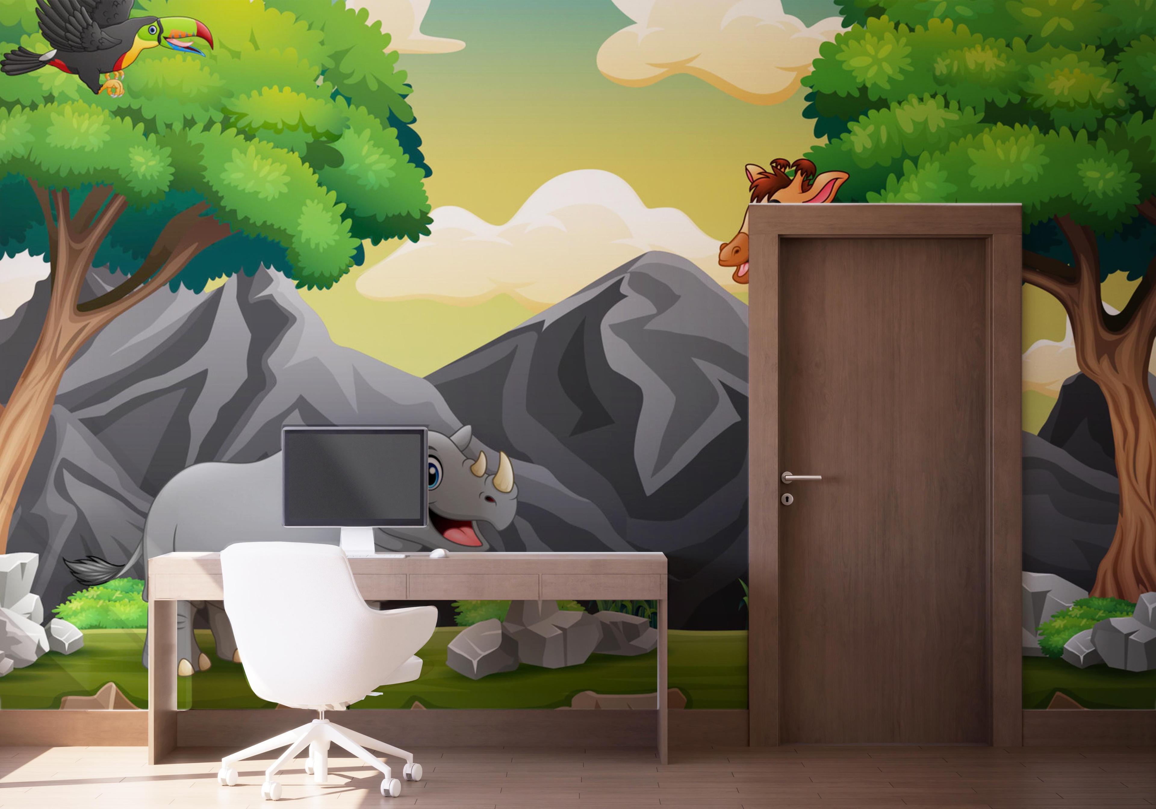 Fototapete Cartoon Zebra mockup 1