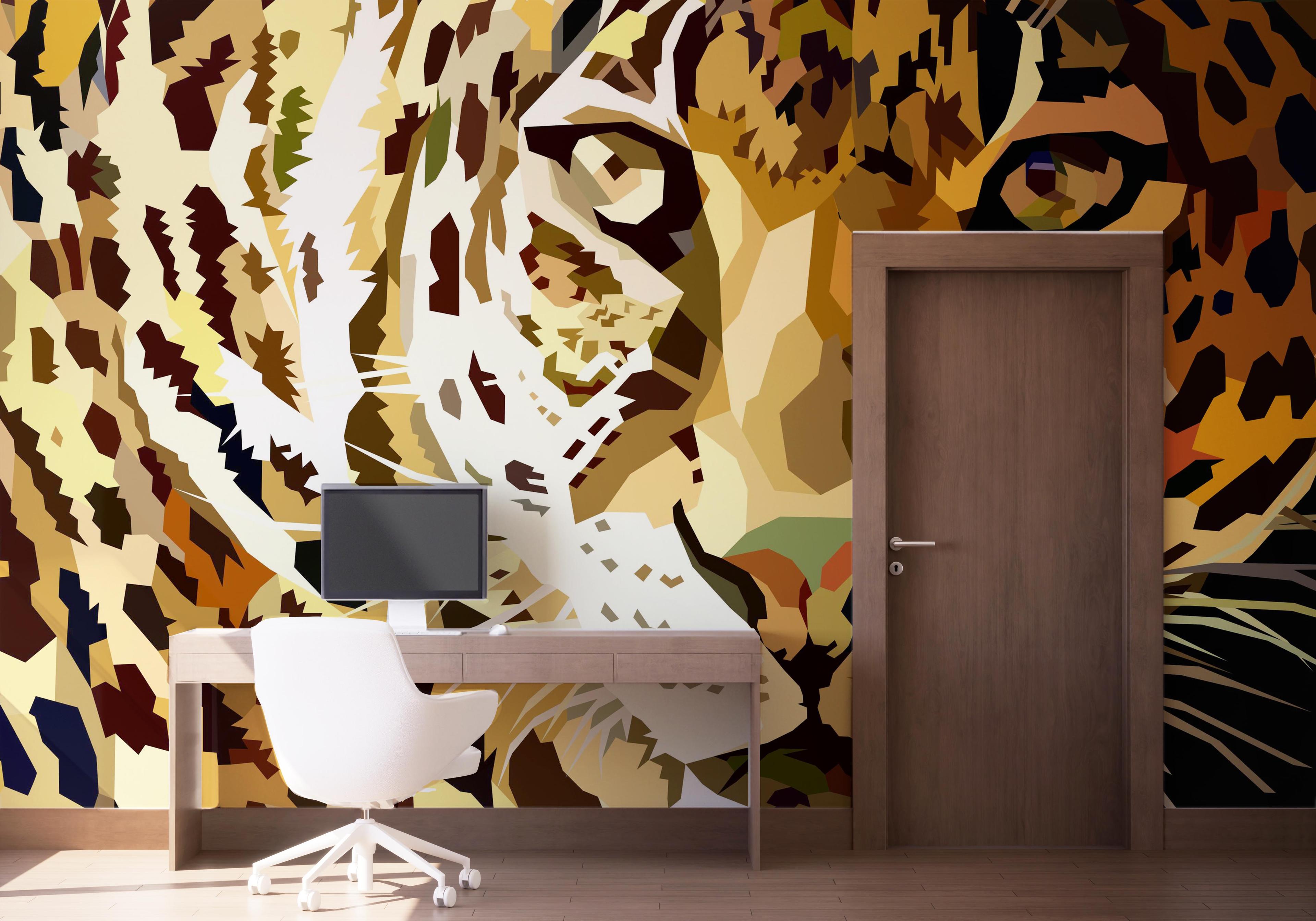 Fototapete Colorful Ceetah Head mockup 1