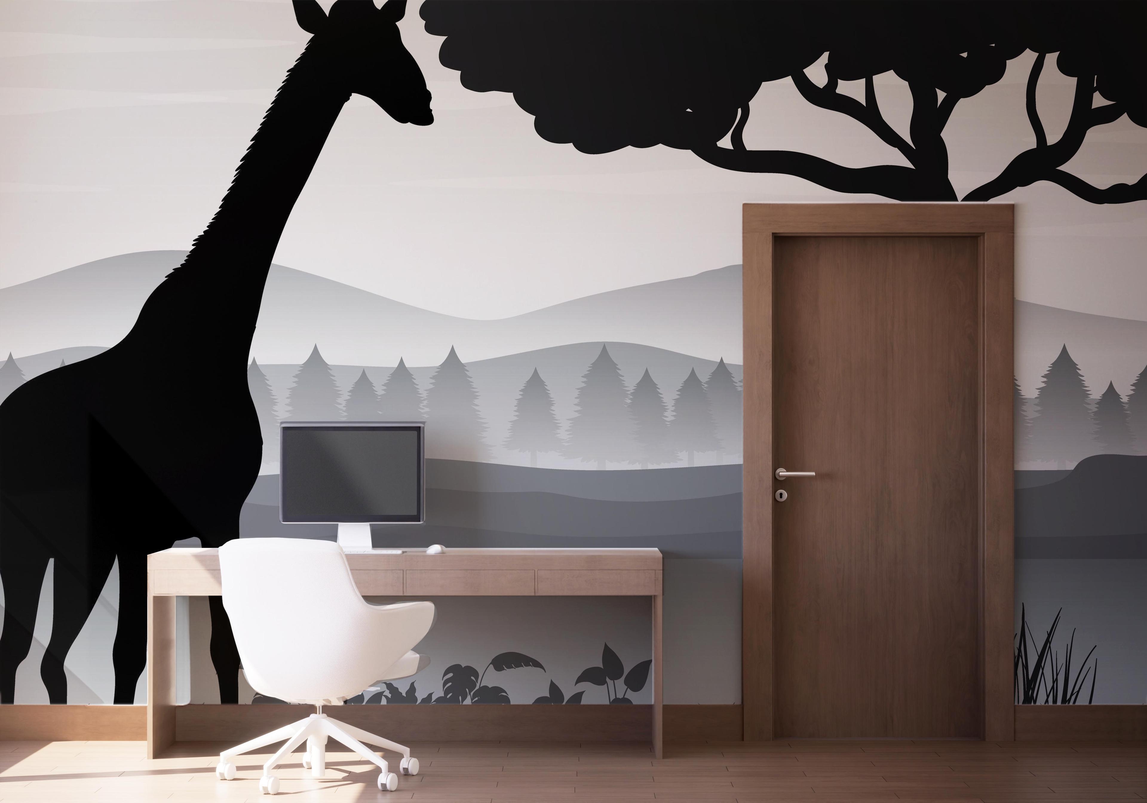 Fototapete Zebra Shilouette Art mockup 1