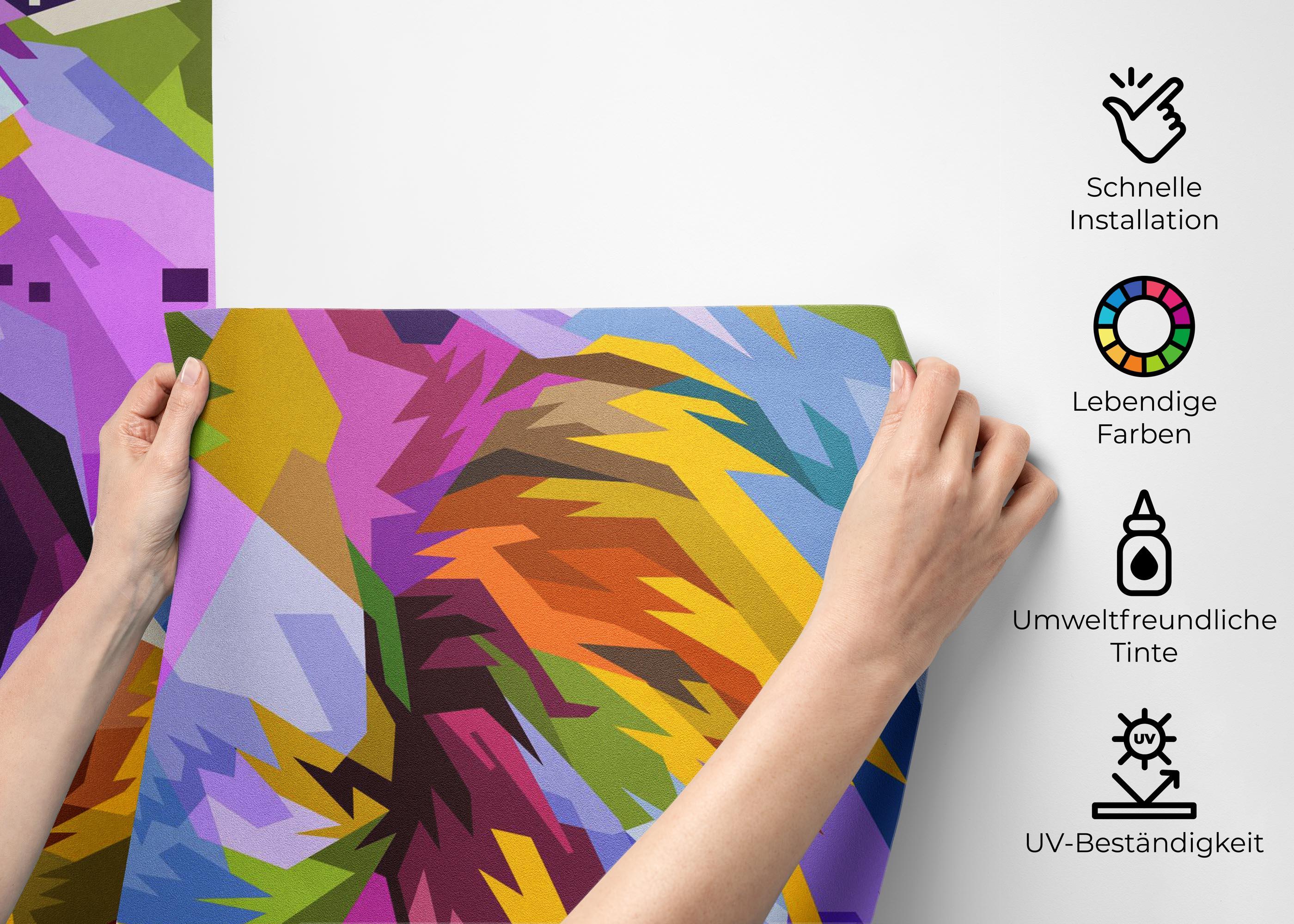 Fototapete Angry Lion Head mockup 2