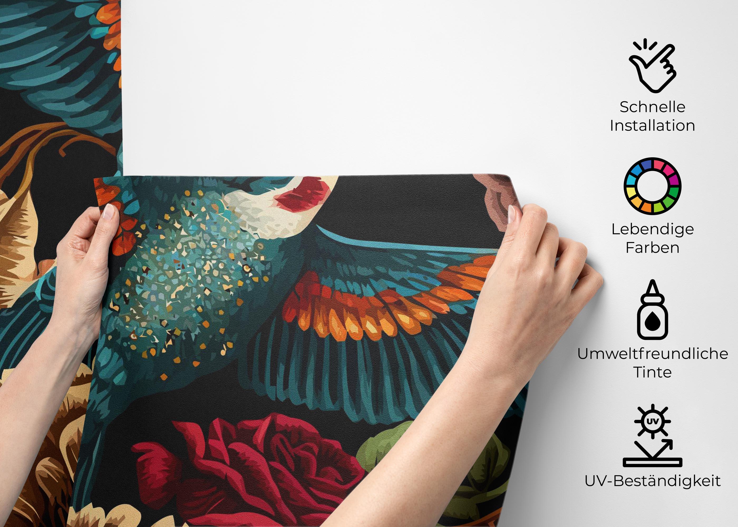 Fototapete Blue Bird Art mockup 2