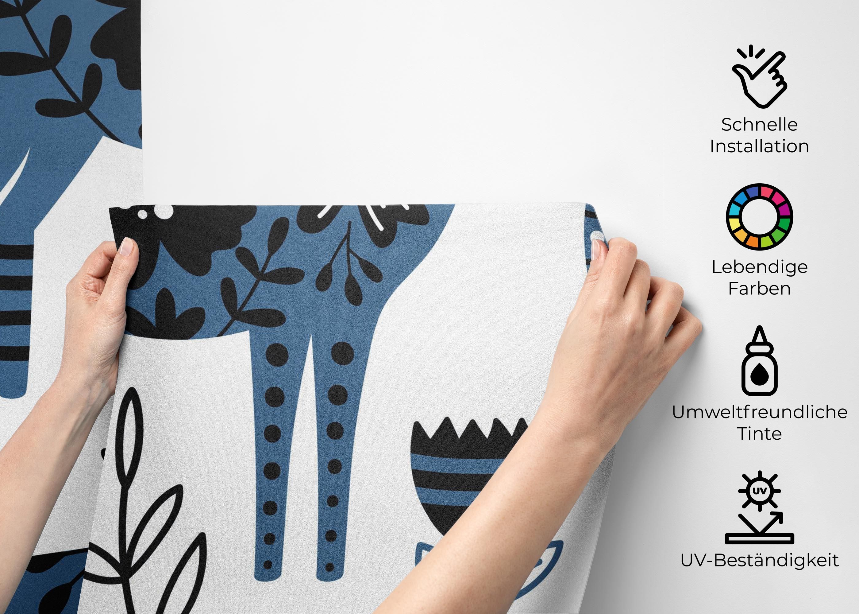 Blue Flower Animals mockup 2