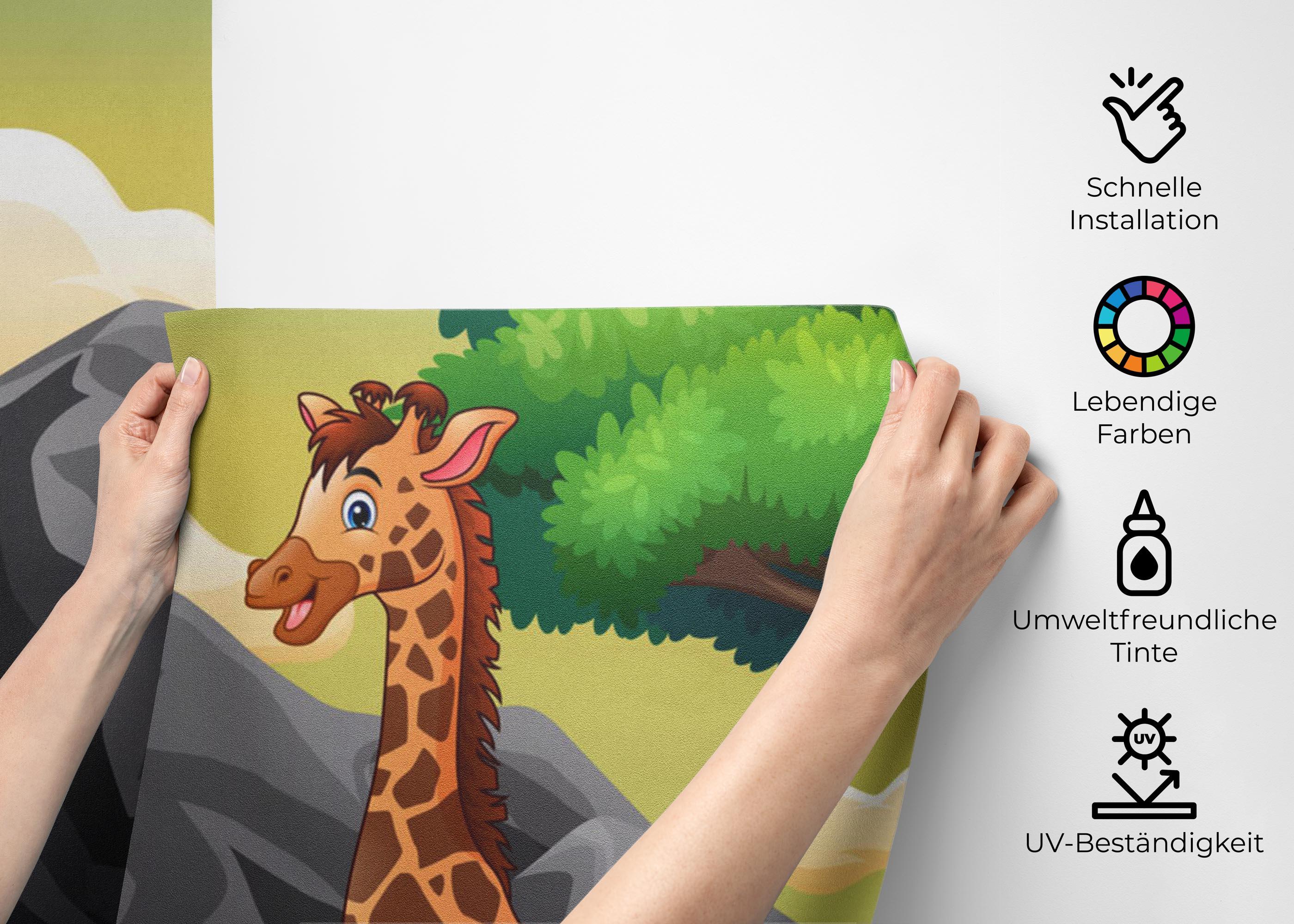 Fototapete Cartoon Zebra mockup 2