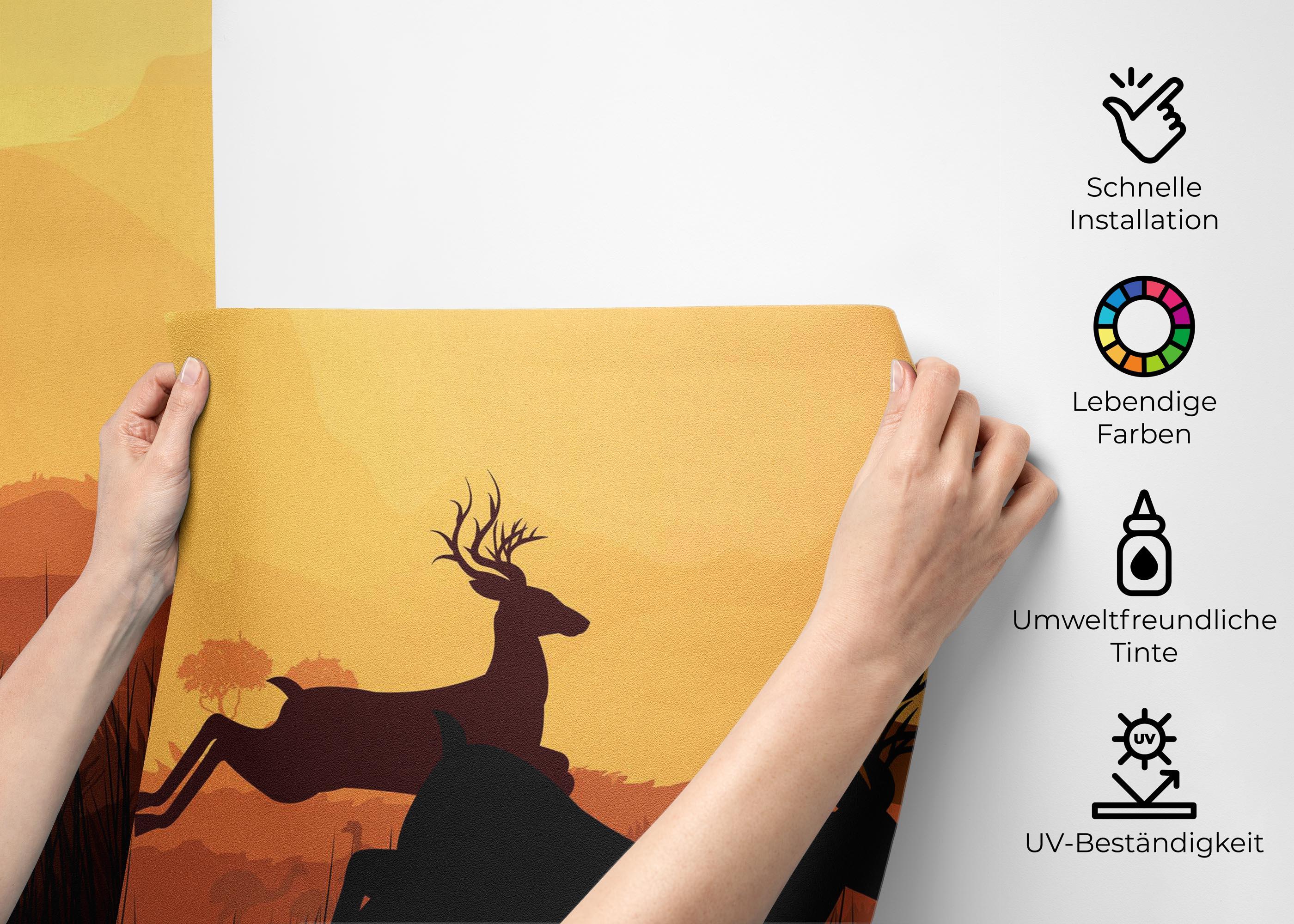 Fototapete Cheetah Hunting mockup 2