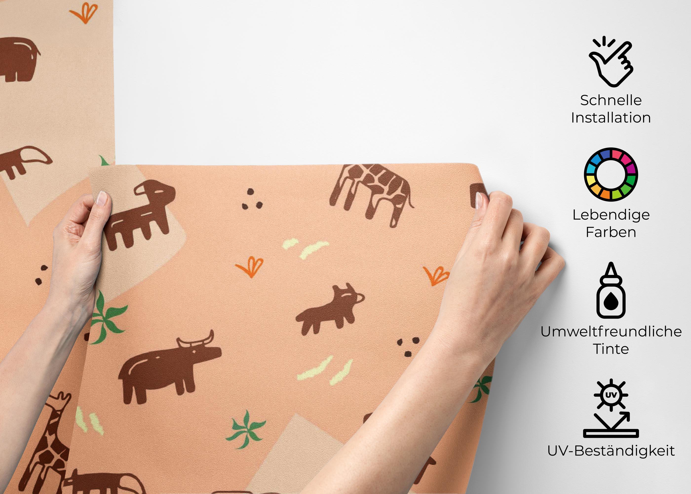 Fototapete Cute Safari Art mockup 2